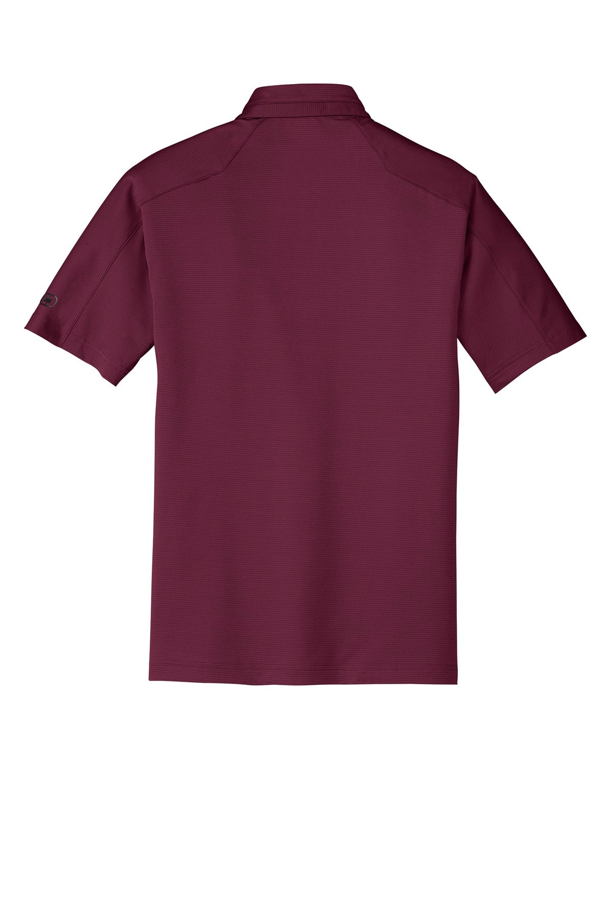 Rear View of Molten Maroon OGIO Linear Polo. OG1030