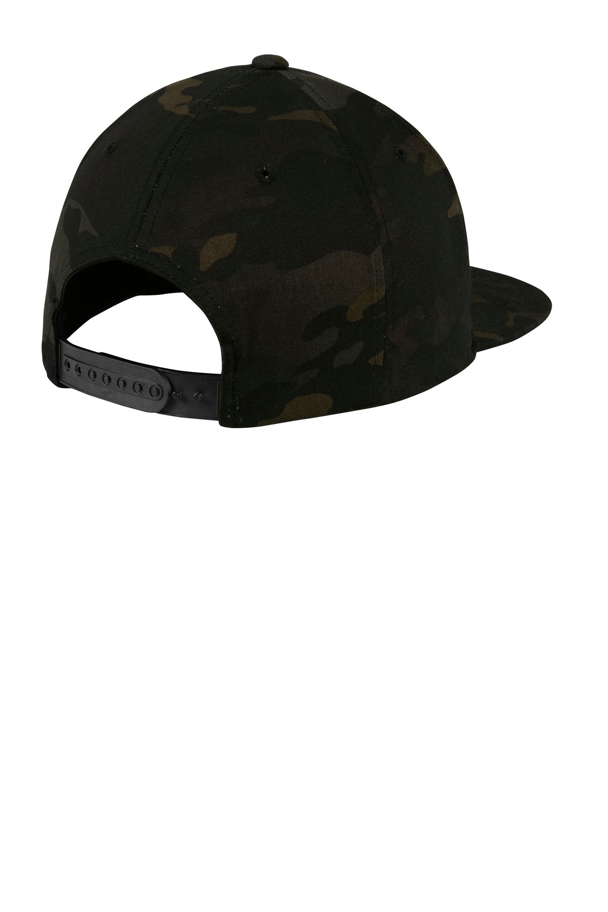 Rear View of Multicam Black Sport-Tek YP Classics Flat Bill Snapback Cap. STC19