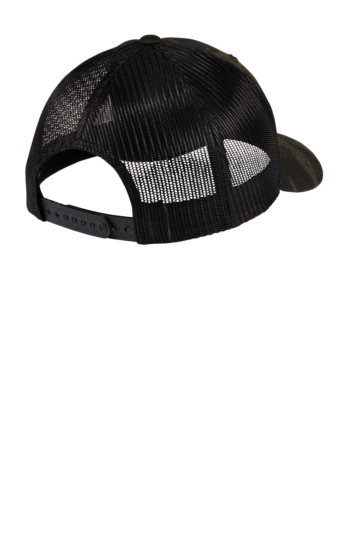 Rear View of Multicam Black Sport-Tek YP Classics Retro Trucker Cap. STC39