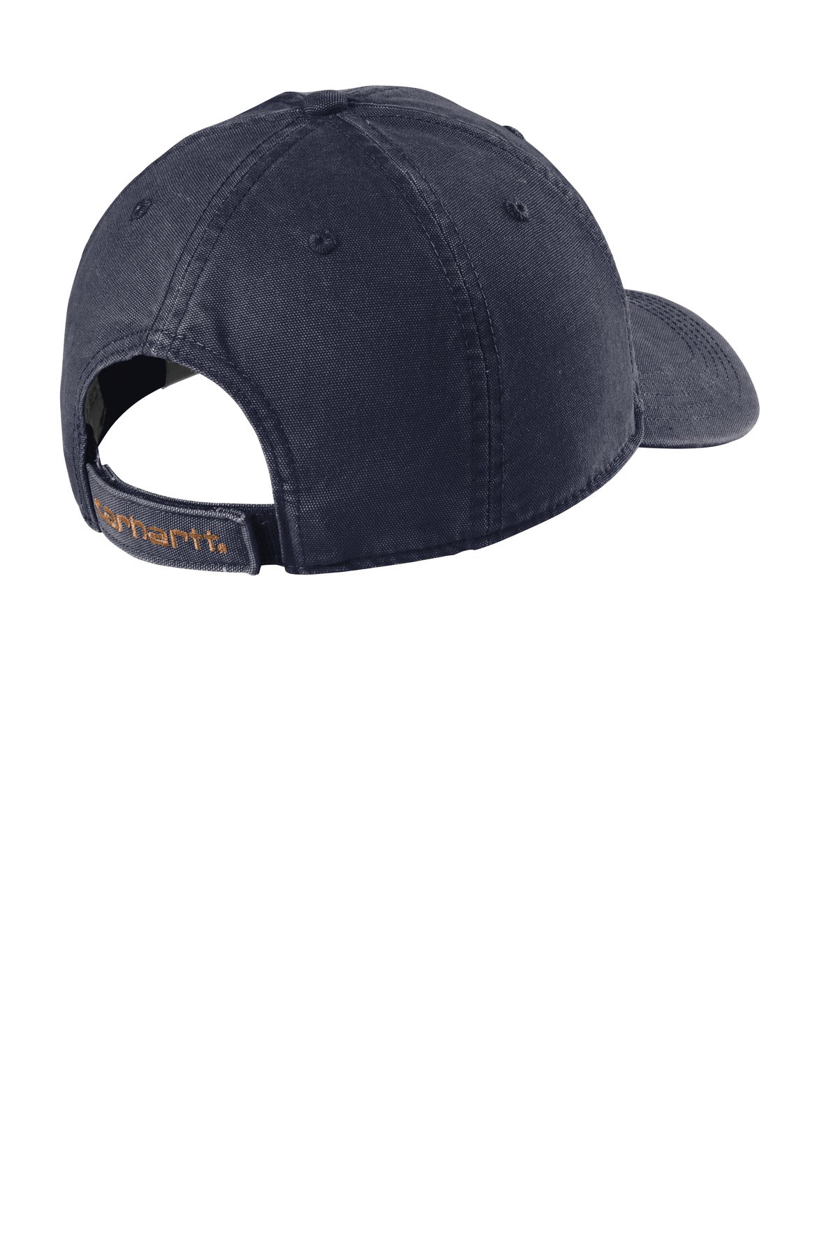 Rear View of Navy Carhartt Cotton Canvas Cap CT103938