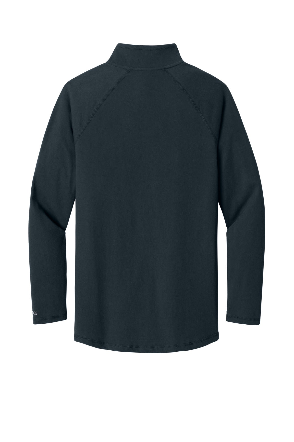 Rear View of Navy Carhartt Force 1/4-Zip Long Sleeve T-Shirt CT106660