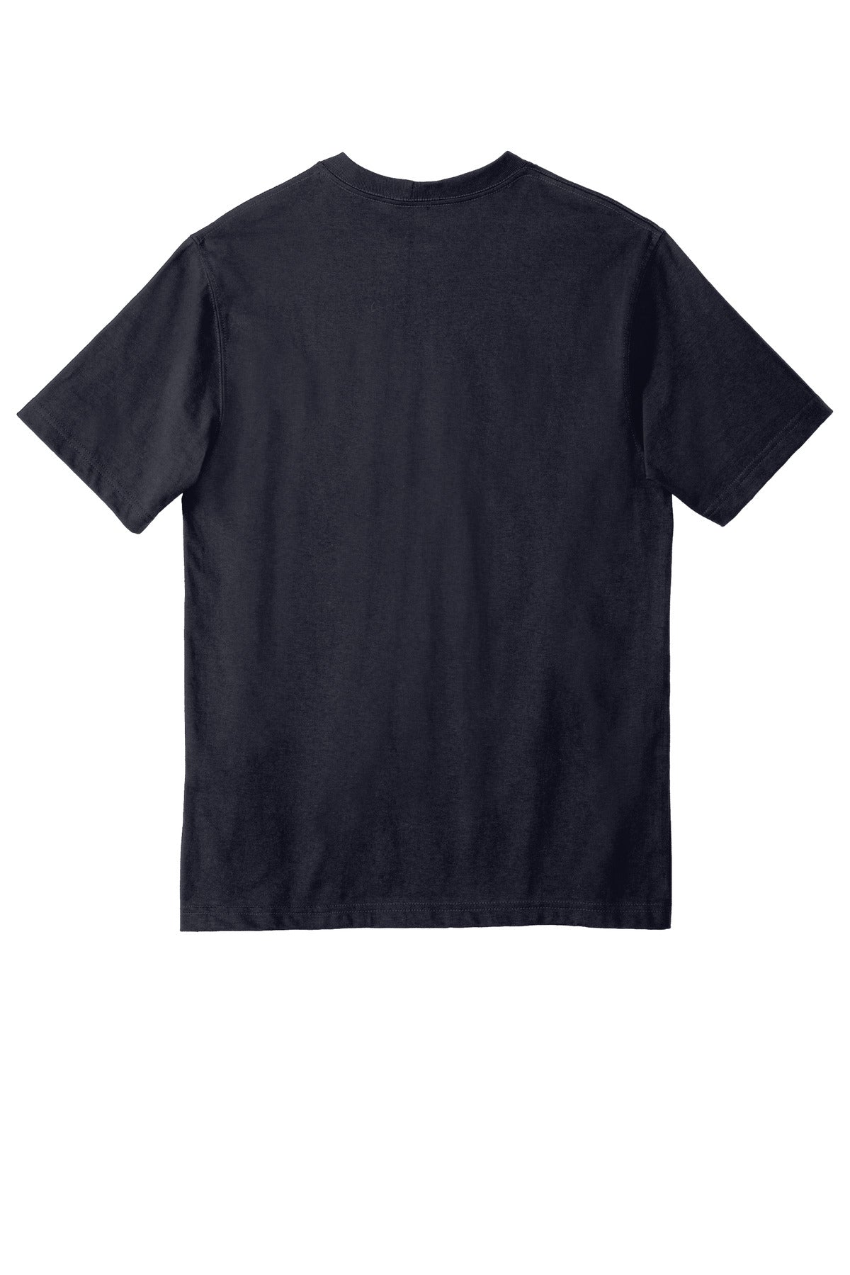 Rear View of Navy Carhartt Tall Workwear Pocket Short Sleeve T-Shirt. CTTK87