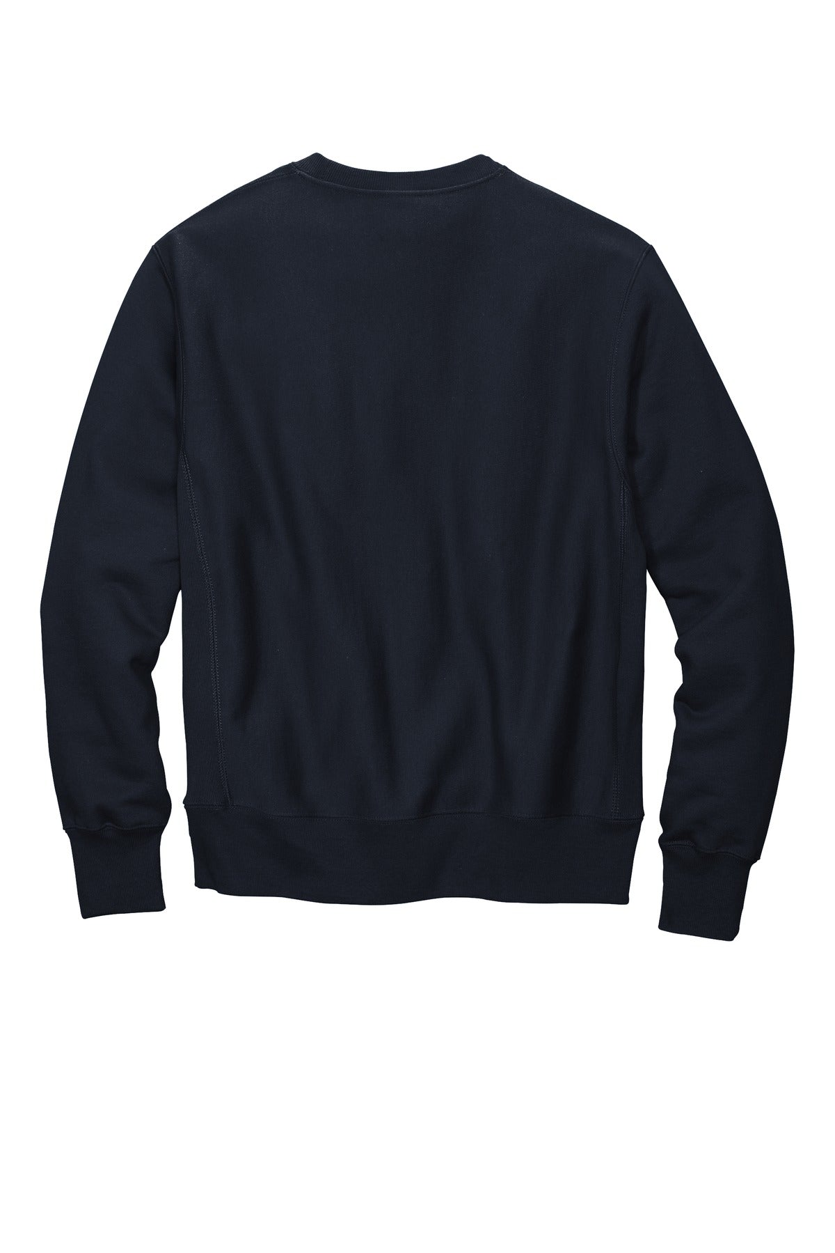 Rear View of Navy Champion Reverse Weave Crewneck Sweatshirt S149