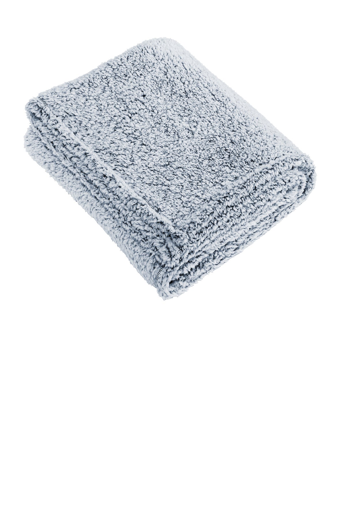 Rear View of Navy Heather Port Authority Cozy Blanket. BP36