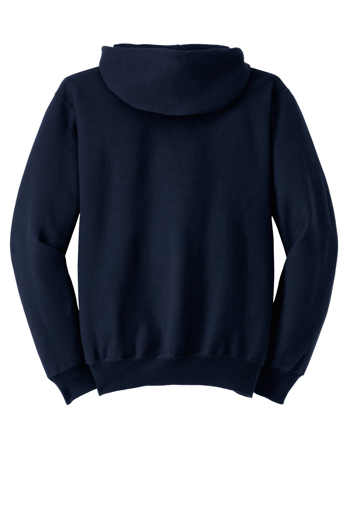 Rear View of Navy Jerzees Super Sweats NuBlend - Full-Zip Hooded Sweatshirt. 4999M