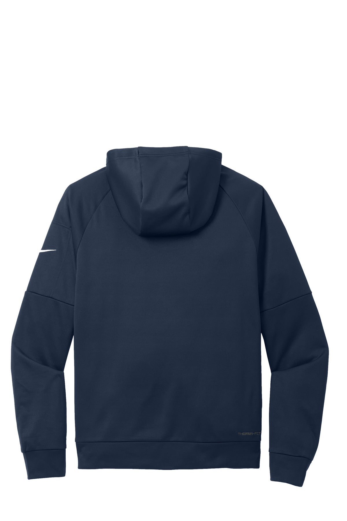 Rear View of Navy Nike Therma-FIT Pocket Pullover Fleece Hoodie NKFD9735
