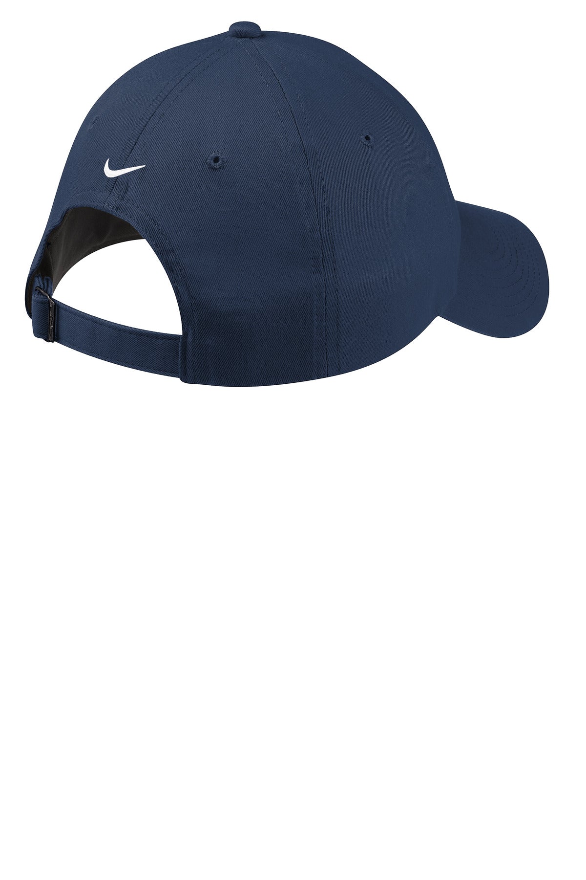 Rear View of Navy Nike Unstructured Cotton/Poly Twill Cap NKFB6449