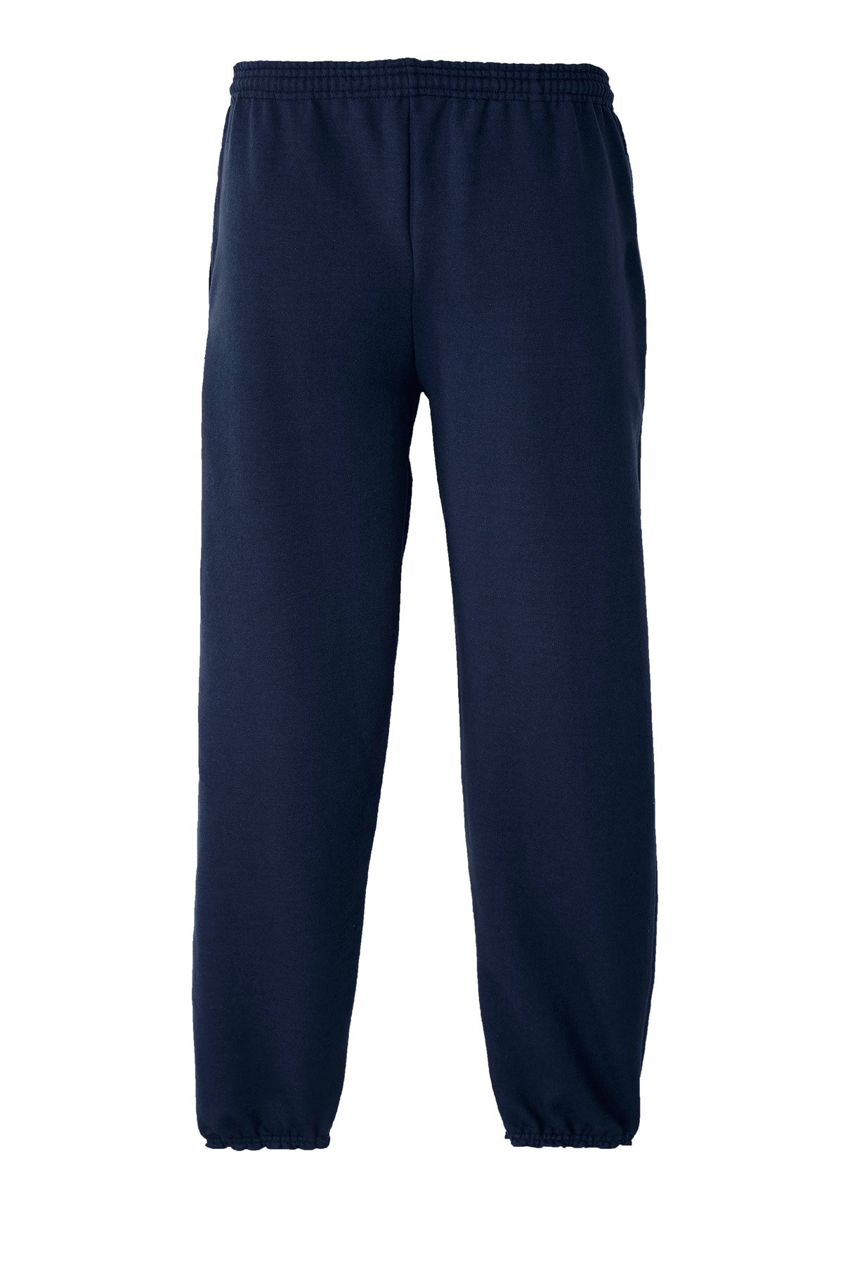 Rear View of Navy Port & Company - Essential Fleece Sweatpant with Pockets. PC90P