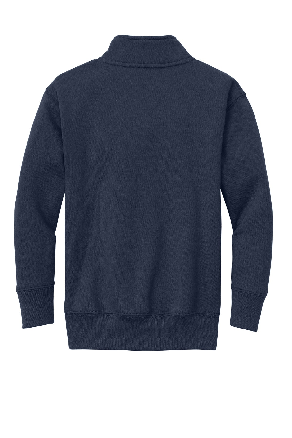 Rear View of Navy Port & Company Youth Core Fleece 1/4-Zip Pullover Sweatshirt PC78YQ