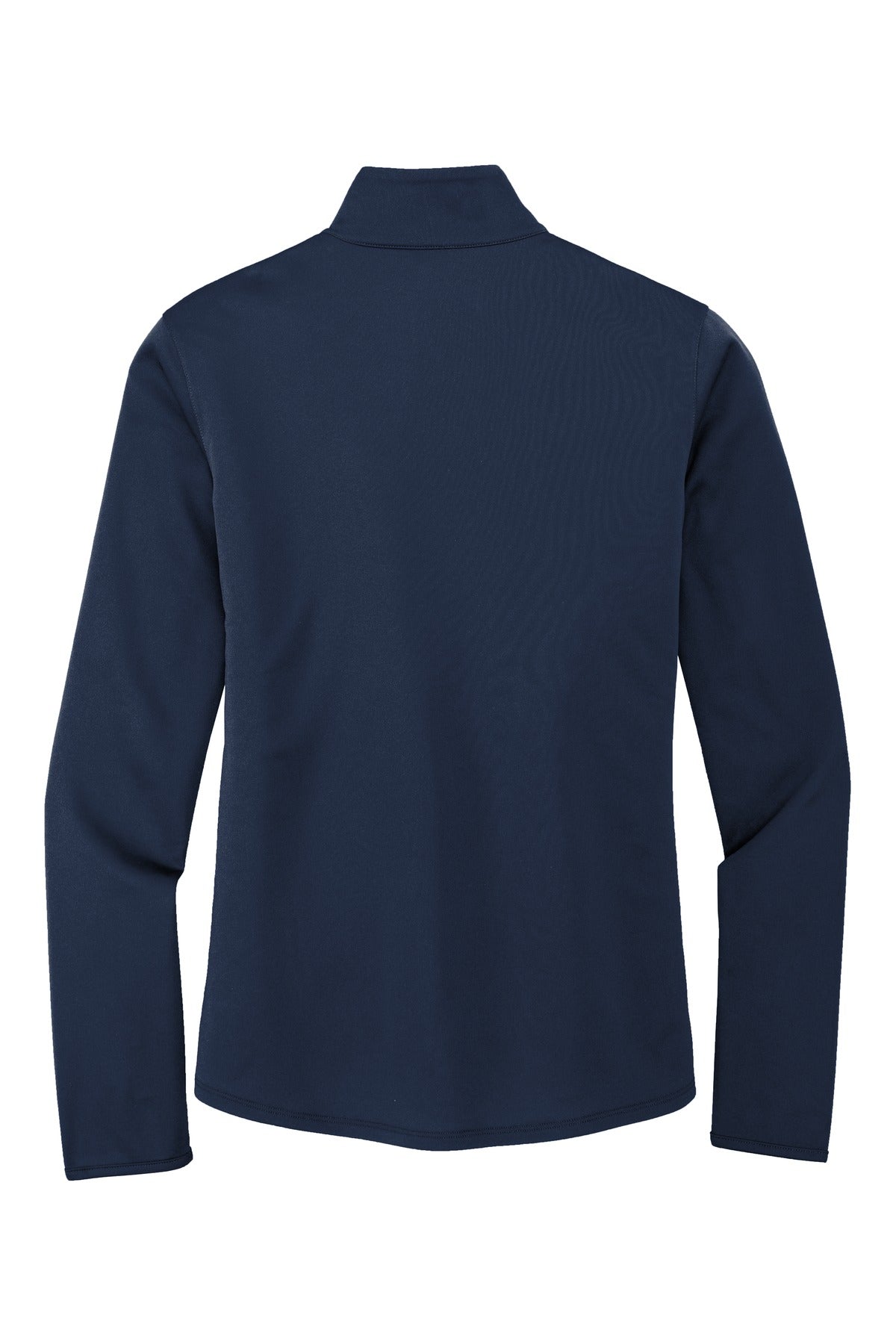 Rear View of Navy/Steel Gry Port Authority Women's Silk Touch Performance 1/4-Zip LK584