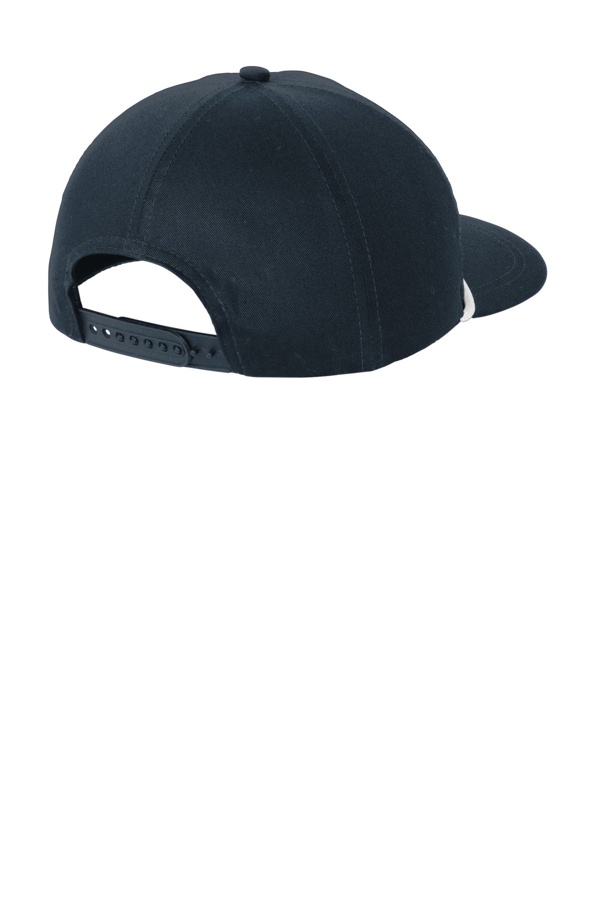 Rear View of Navy/White Port Authority Snapback Five-Panel Rope Cap C962