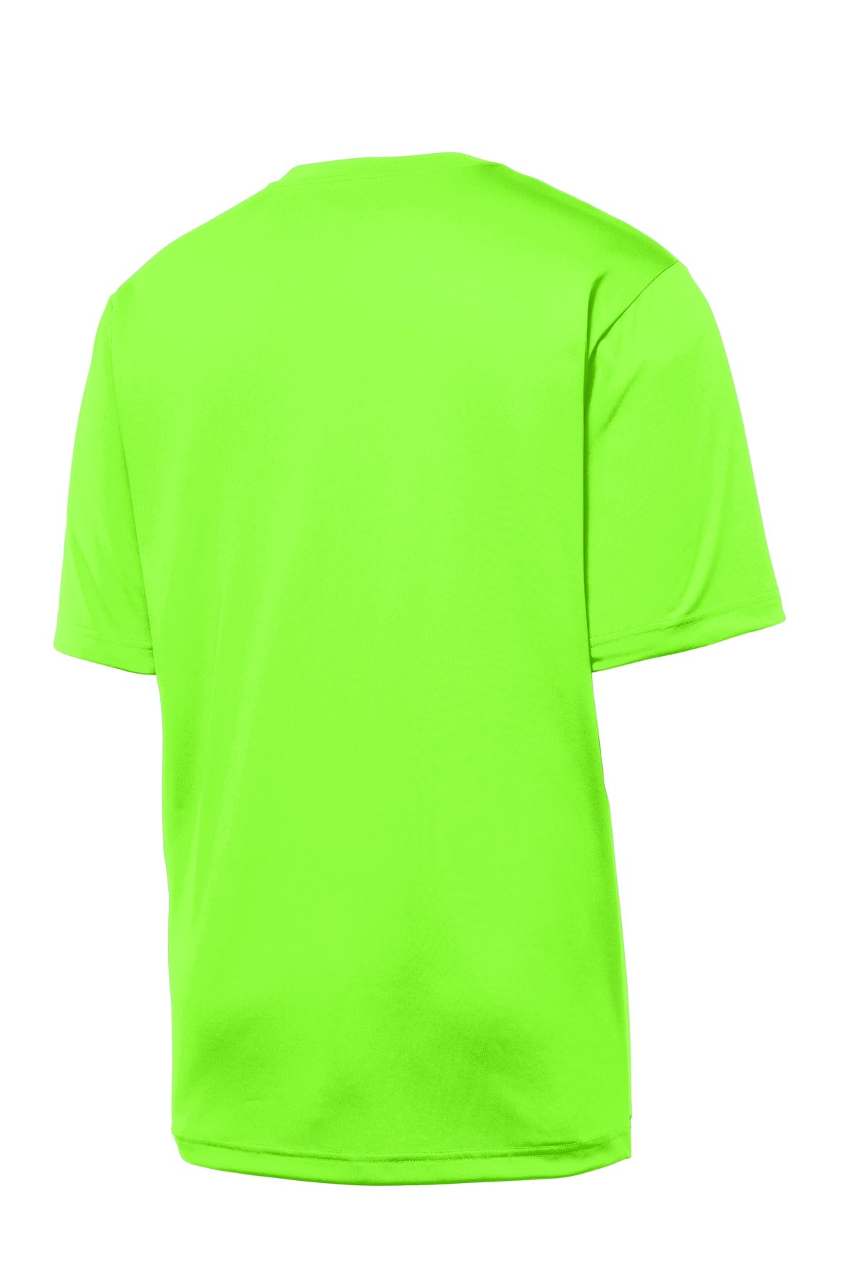 Rear View of Neon Green Sport-Tek PosiCharge Tough Tee . ST320