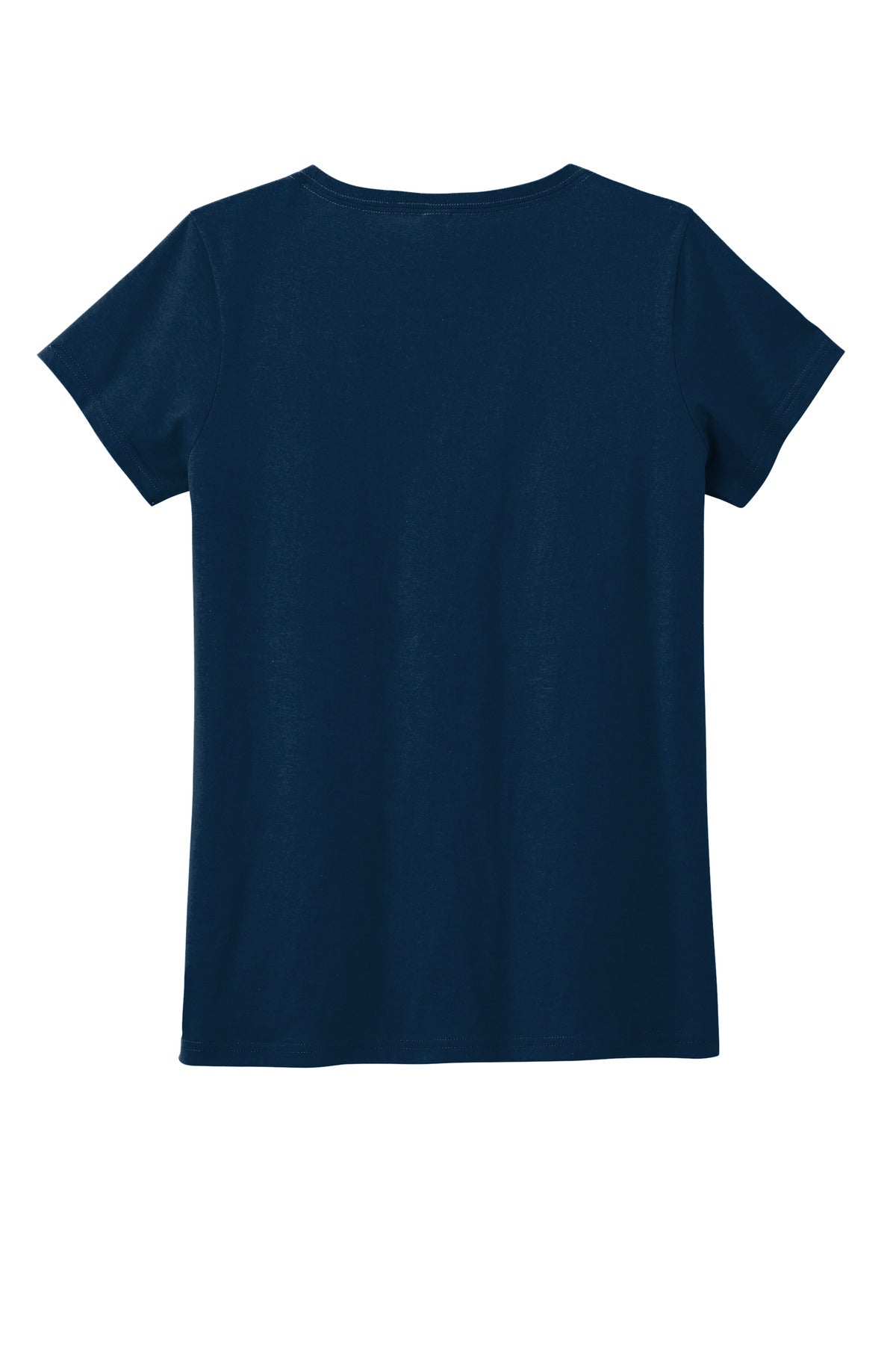 Rear View of NewNavy District Women's The Concert Tee V-Neck DT5002