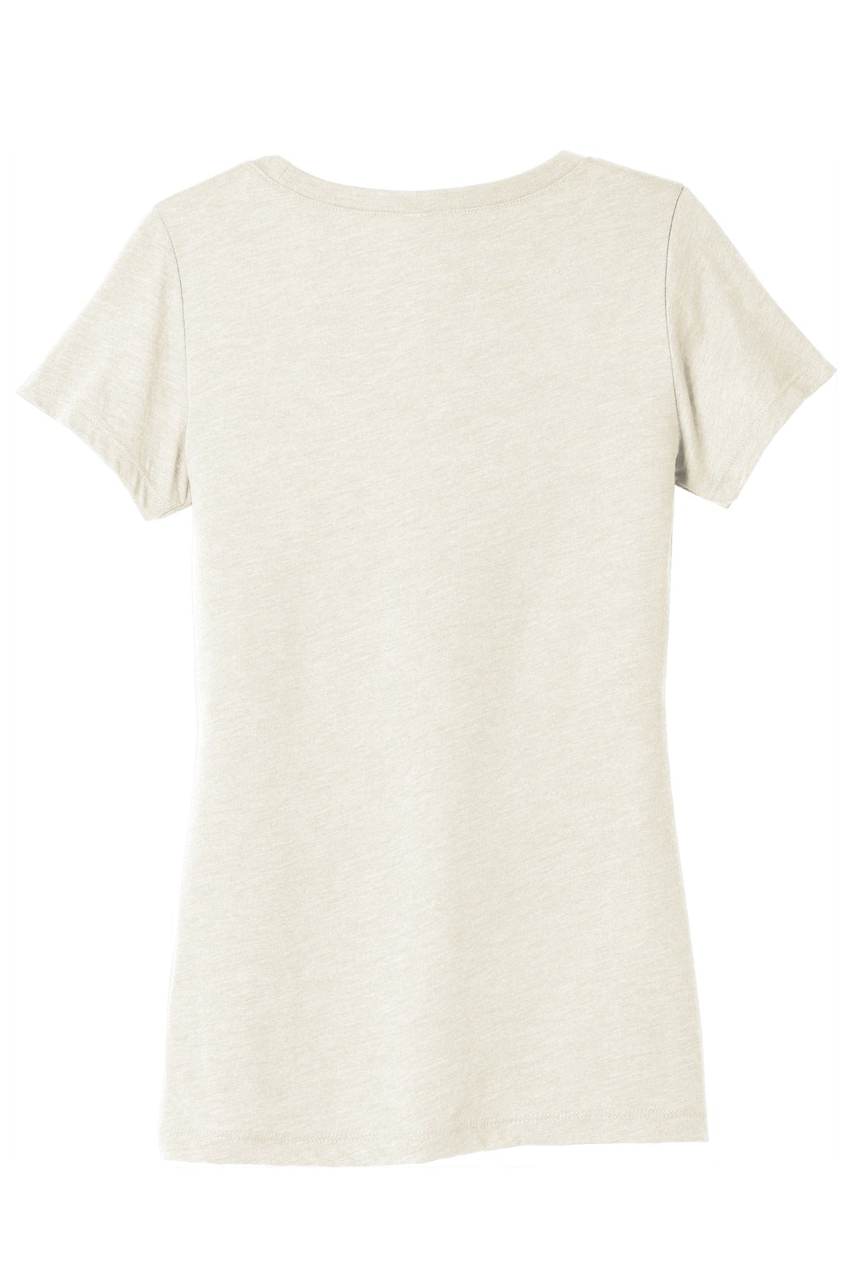 Rear View of Oatmeal TB BELLA+CANVAS Women's Triblend Short Sleeve Tee. BC8413