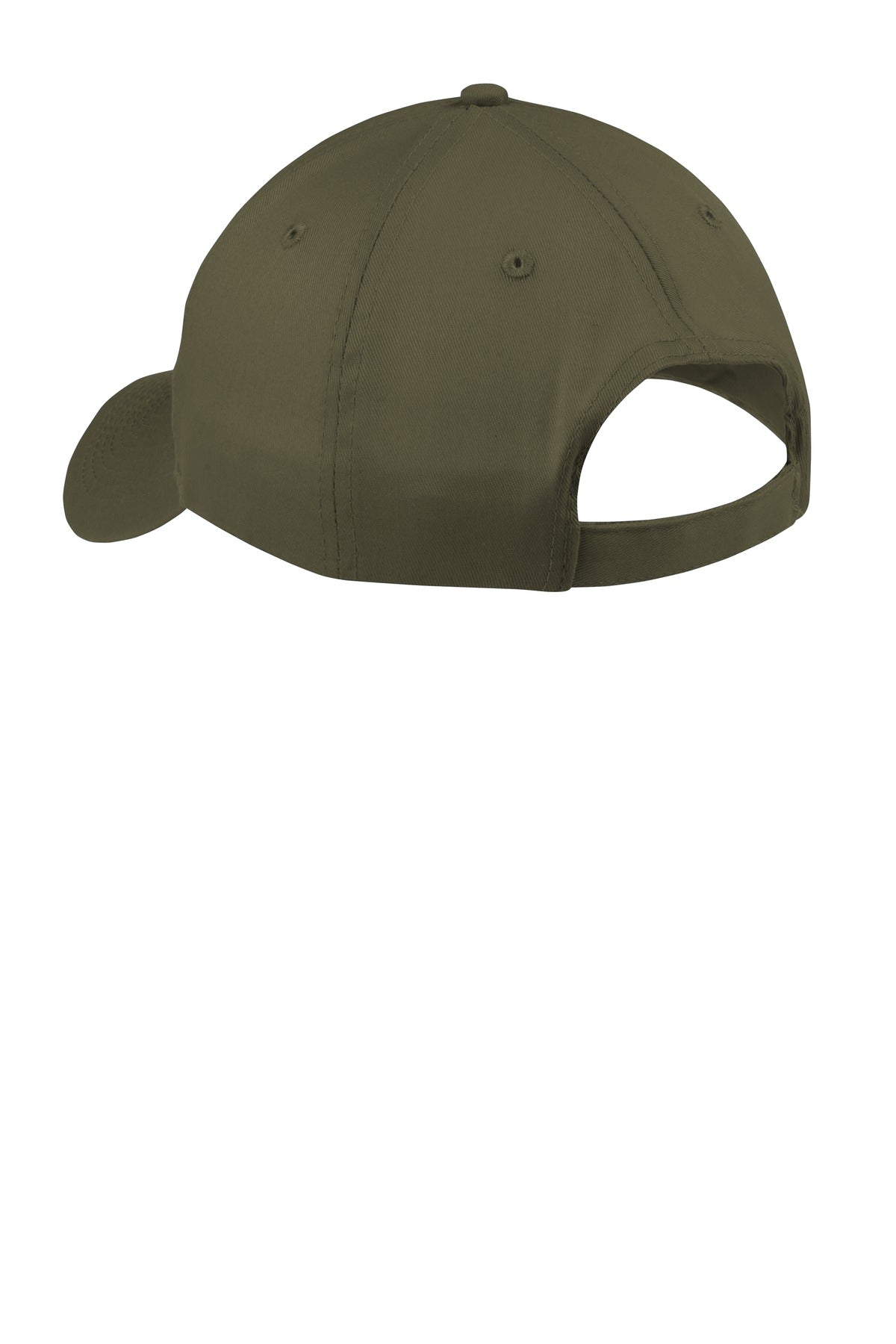 Rear View of Olive Drab Grn Port & Company Six-Panel Twill Cap. CP80