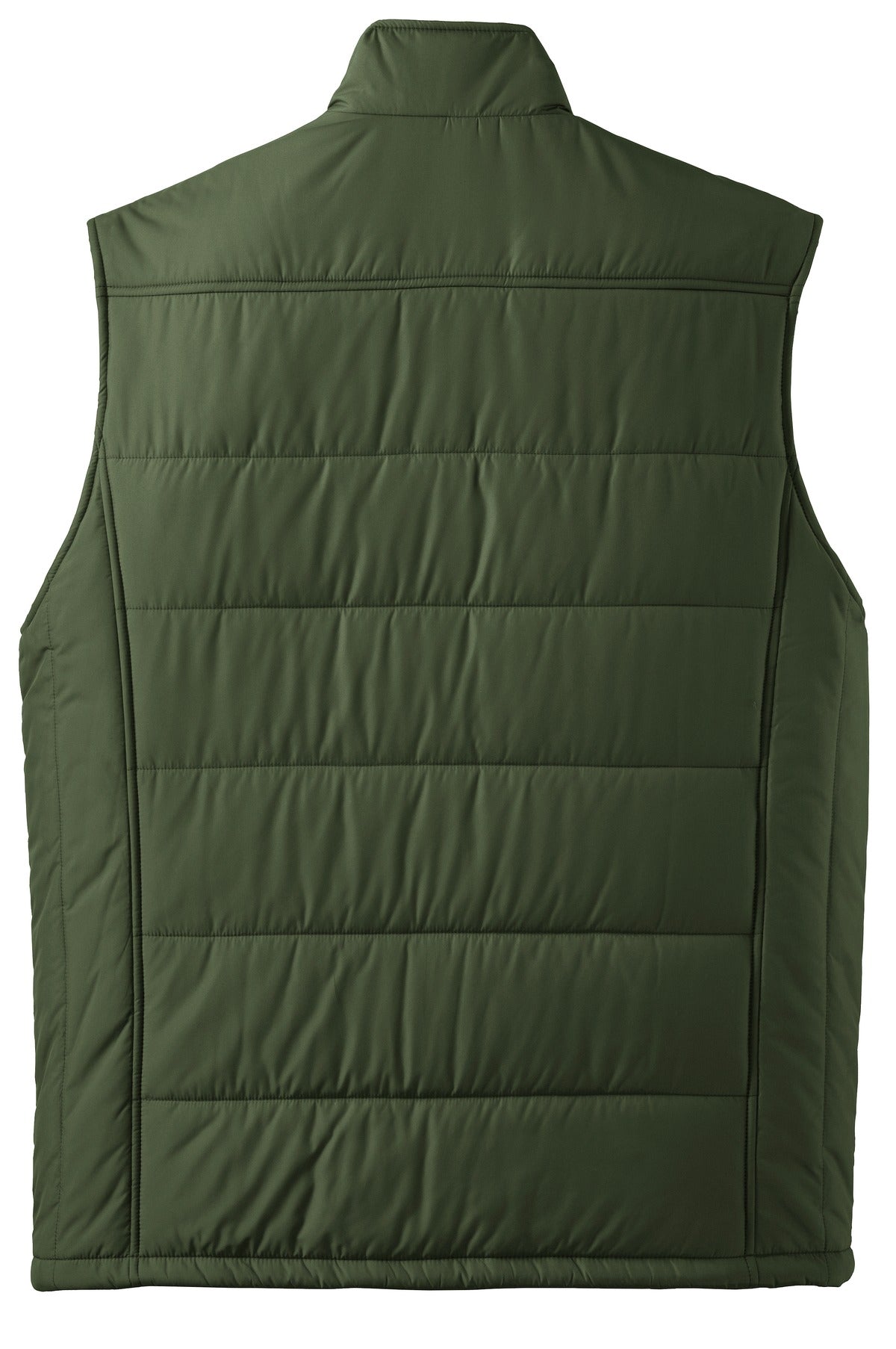 Rear View of Olive Port Authority Puffy Vest. J709