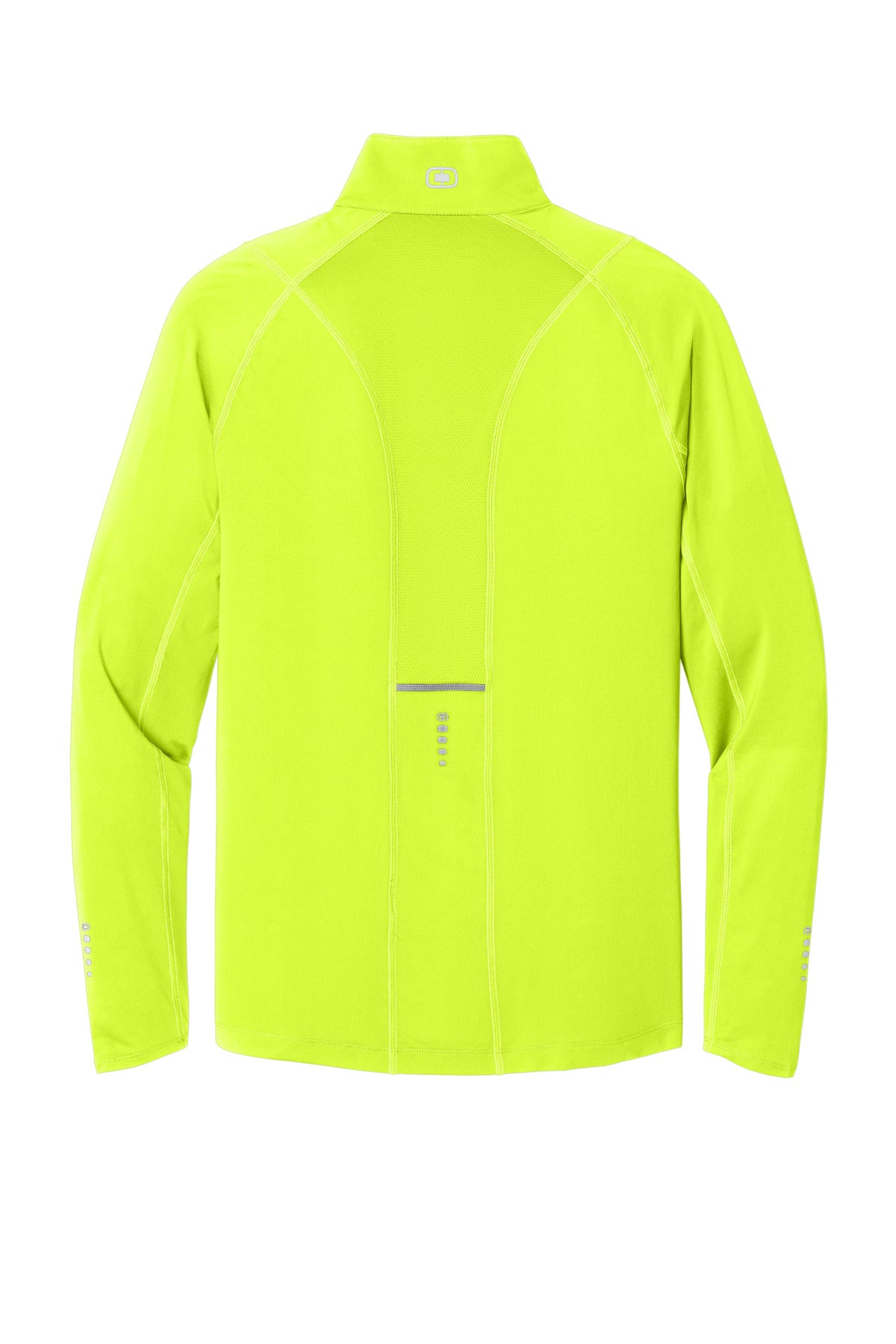 Rear View of Pace Yellow OGIO Nexus 1/4-Zip Pullover. OE335