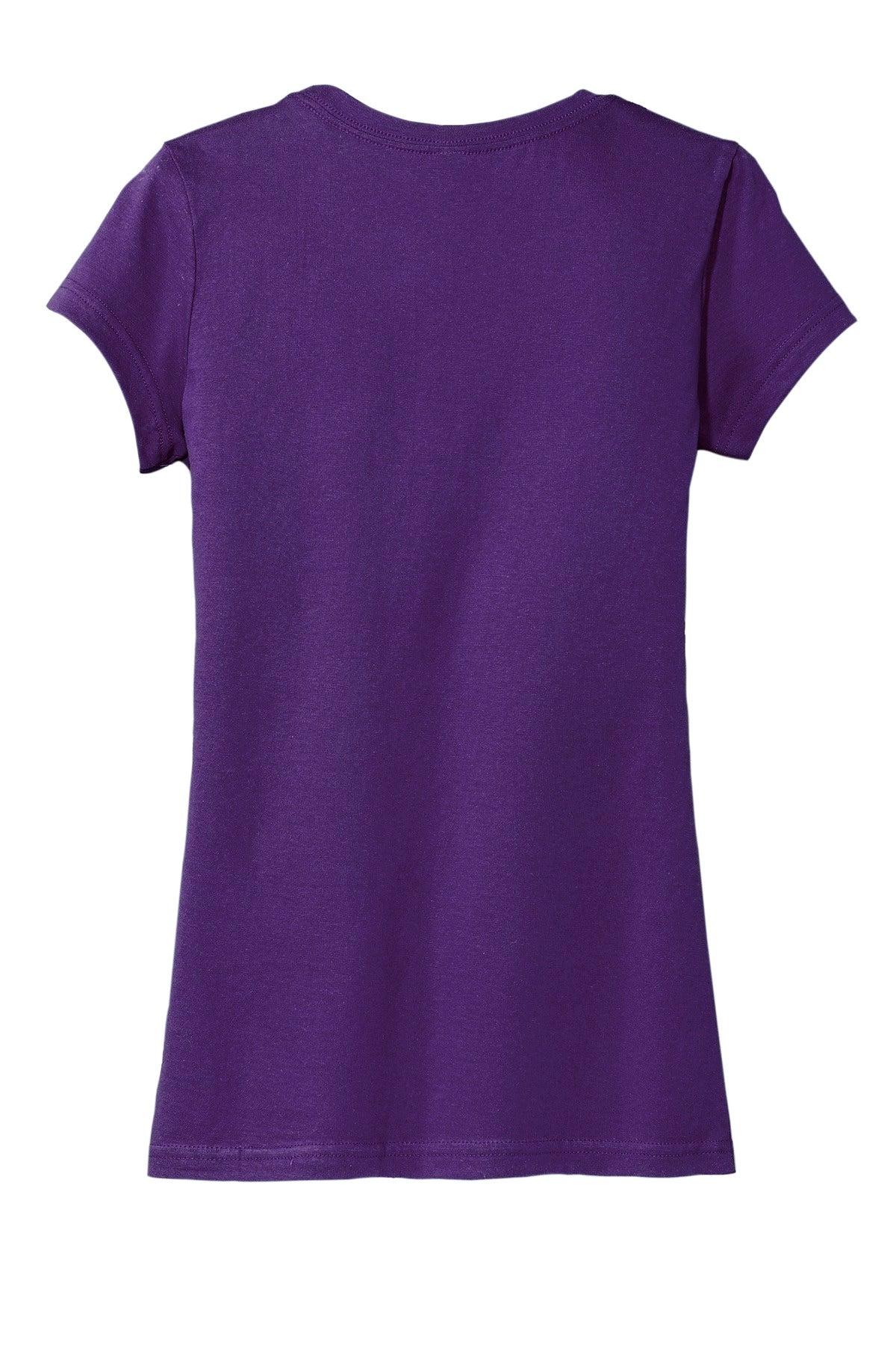 Rear View of Purple District Women's Fitted Very Important Tee . DT6001