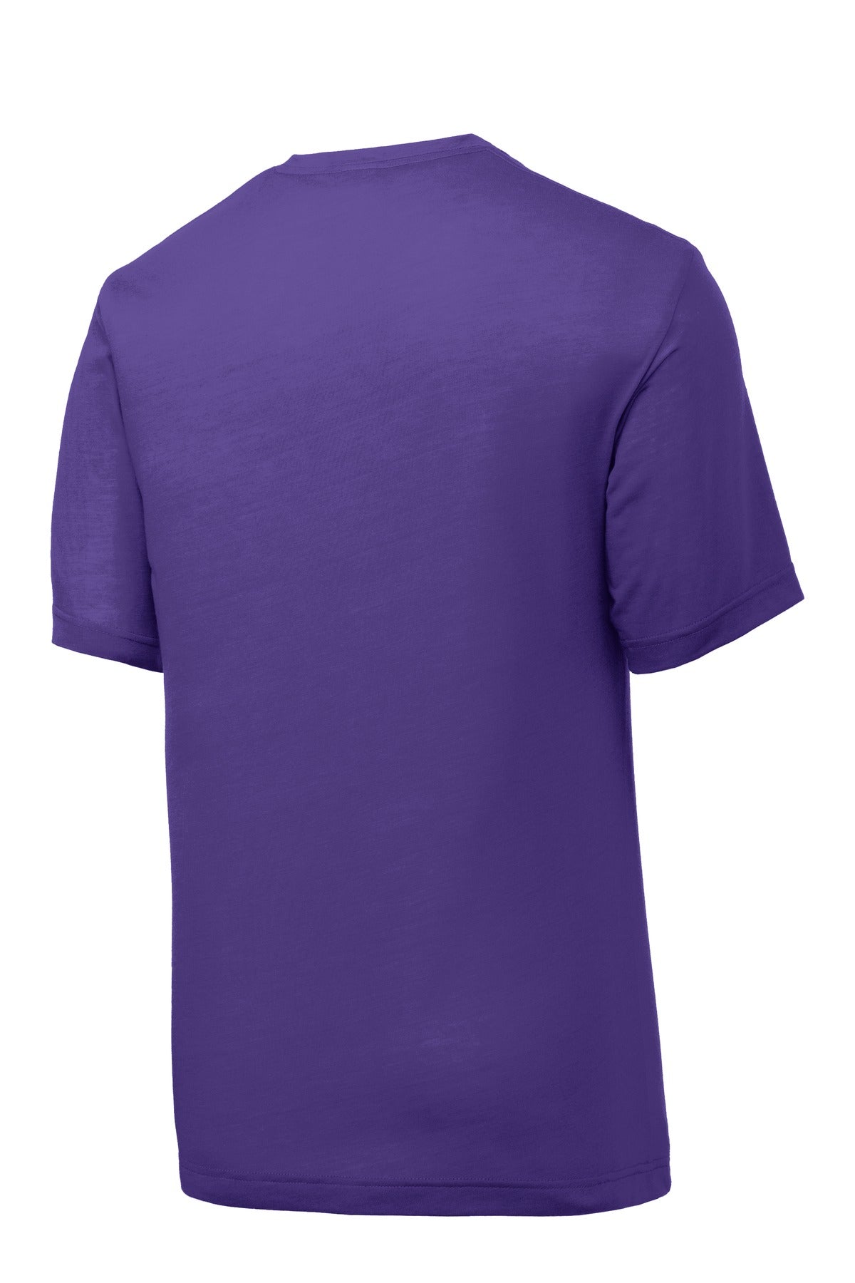 Rear View of Purple Sport-Tek PosiCharge Competitor Cotton Touch Tee. ST450