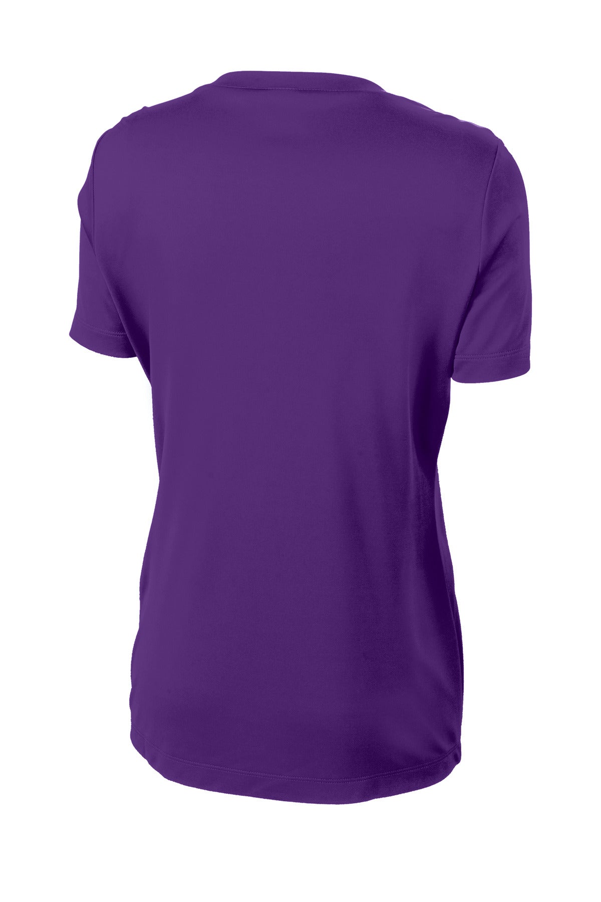 Rear View of Purple Sport-Tek Women's PosiCharge Competitor Tee. LST350