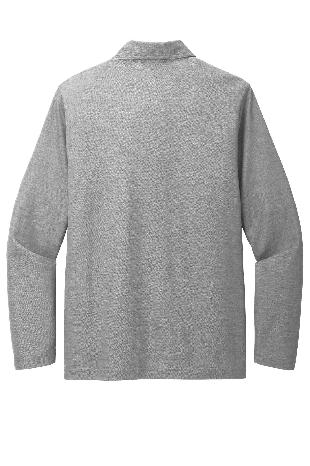 Rear View of QuiShaGyHt TravisMathew Oceanside Heather Long Sleeve Polo TM1MZ343