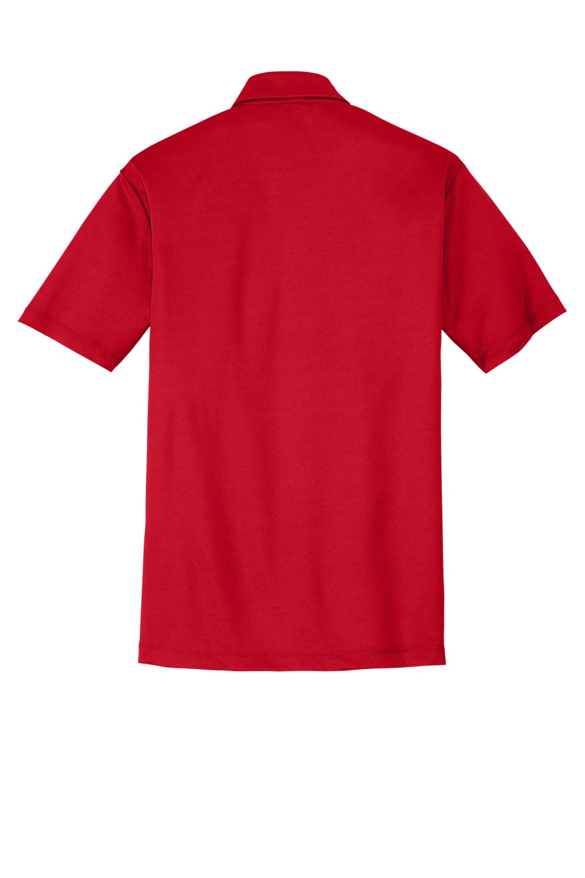 Rear View of Red Port Authority Silk Touch Performance Pocket Polo. K540P