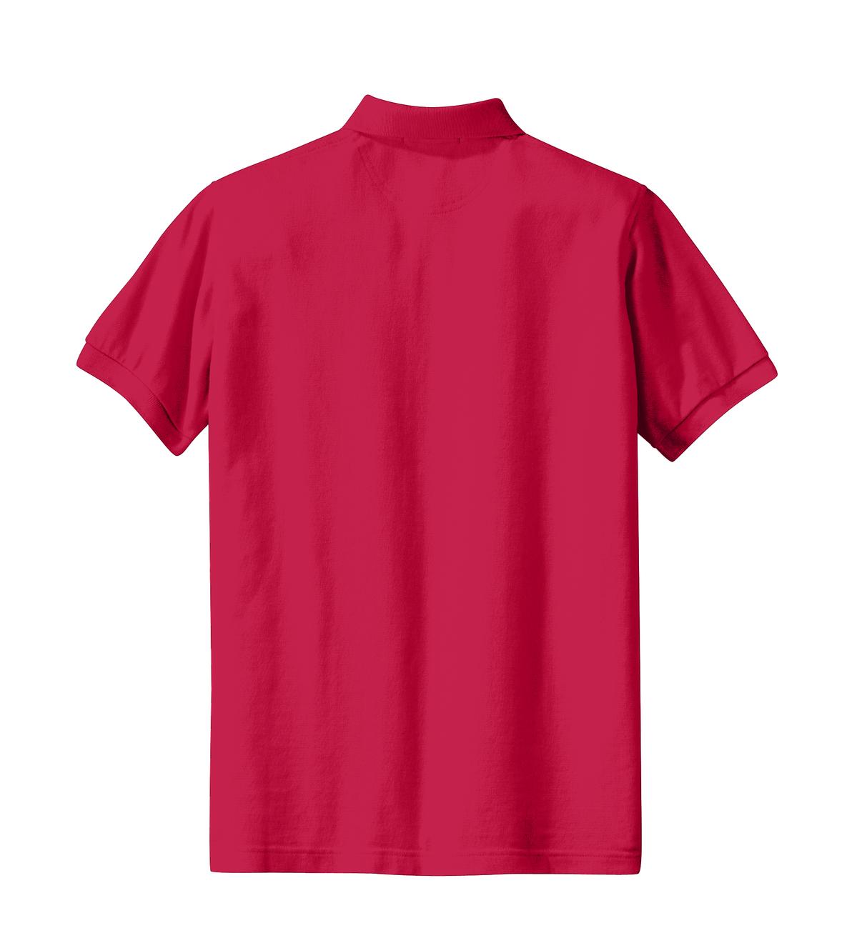Rear View of Red Port Authority Women's Heavyweight Cotton Pique Polo. L420