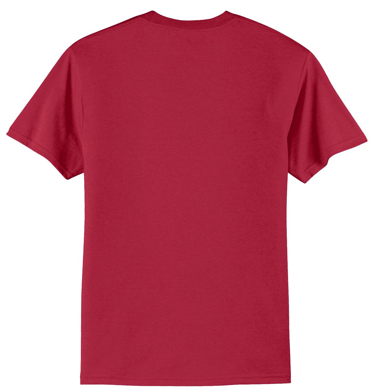 Rear View of Red Port & Company Tall Core Blend Tee. PC55T