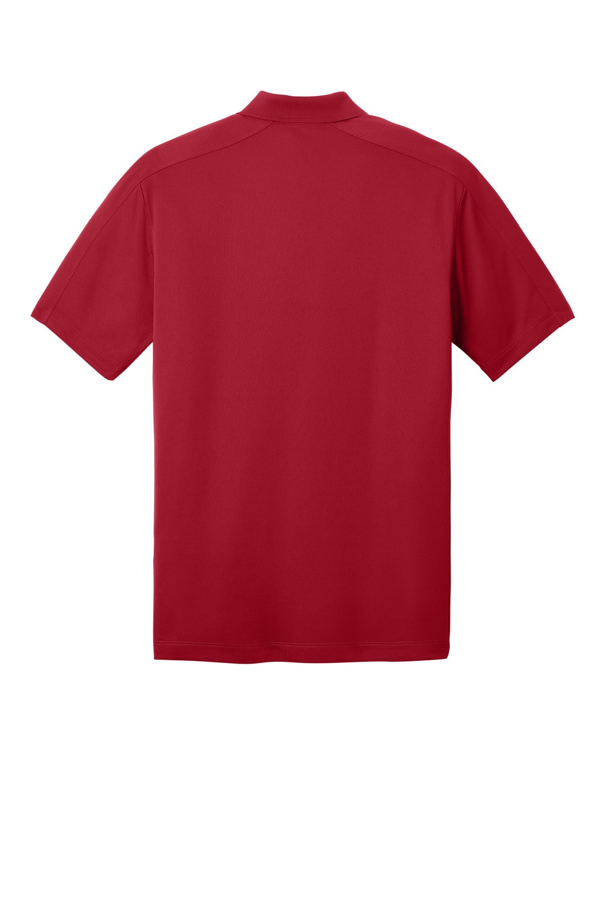 Rear View of Rich Red Port Authority Diamond Jacquard Polo. K569