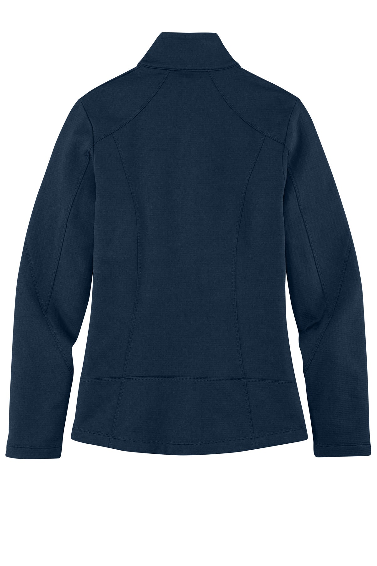 Rear View of River Blue Nvy Port Authority Women's Grid Fleece Jacket. L239