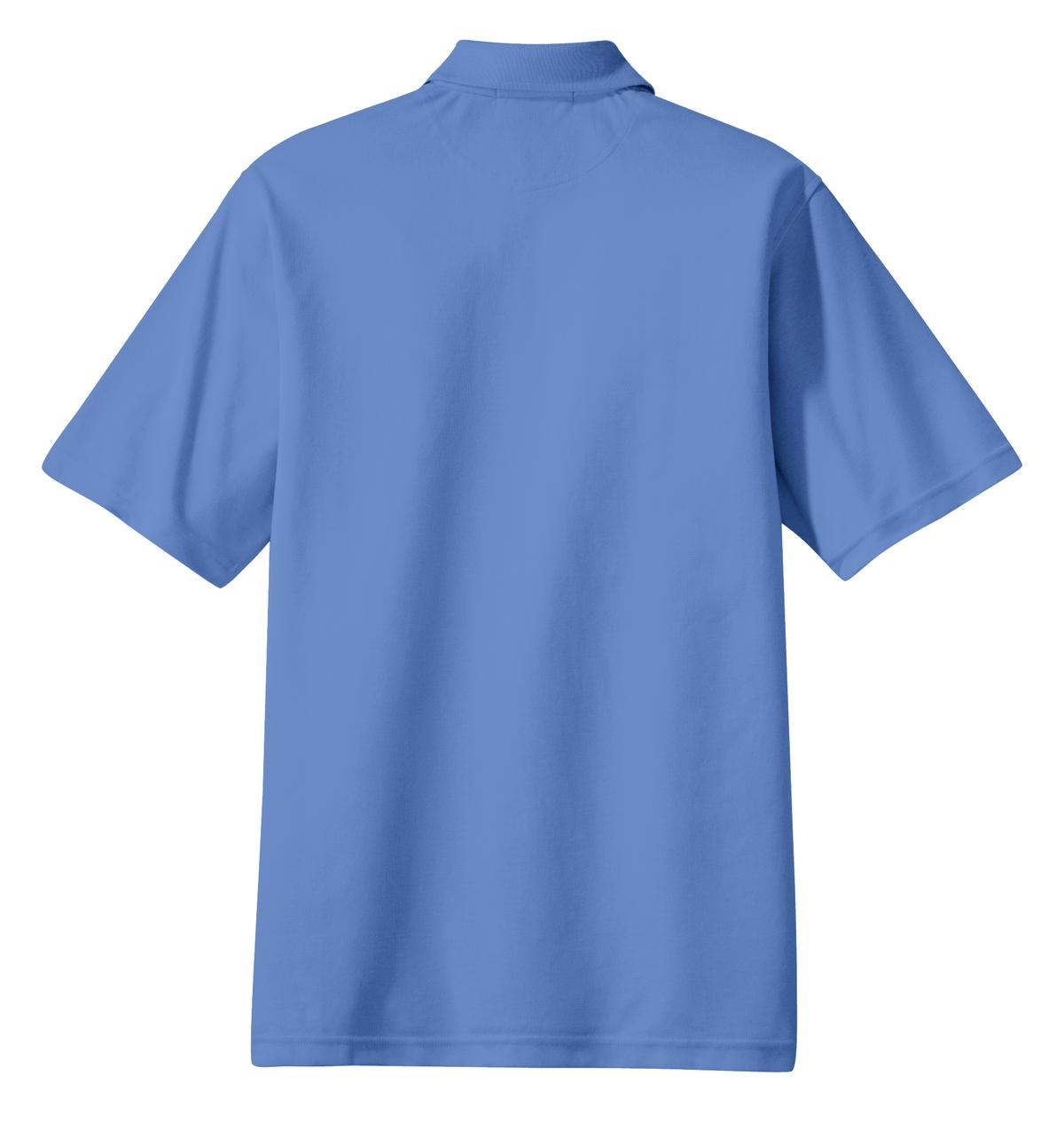 Rear View of Riviera Blue Port Authority Rapid Dry Polo. K455