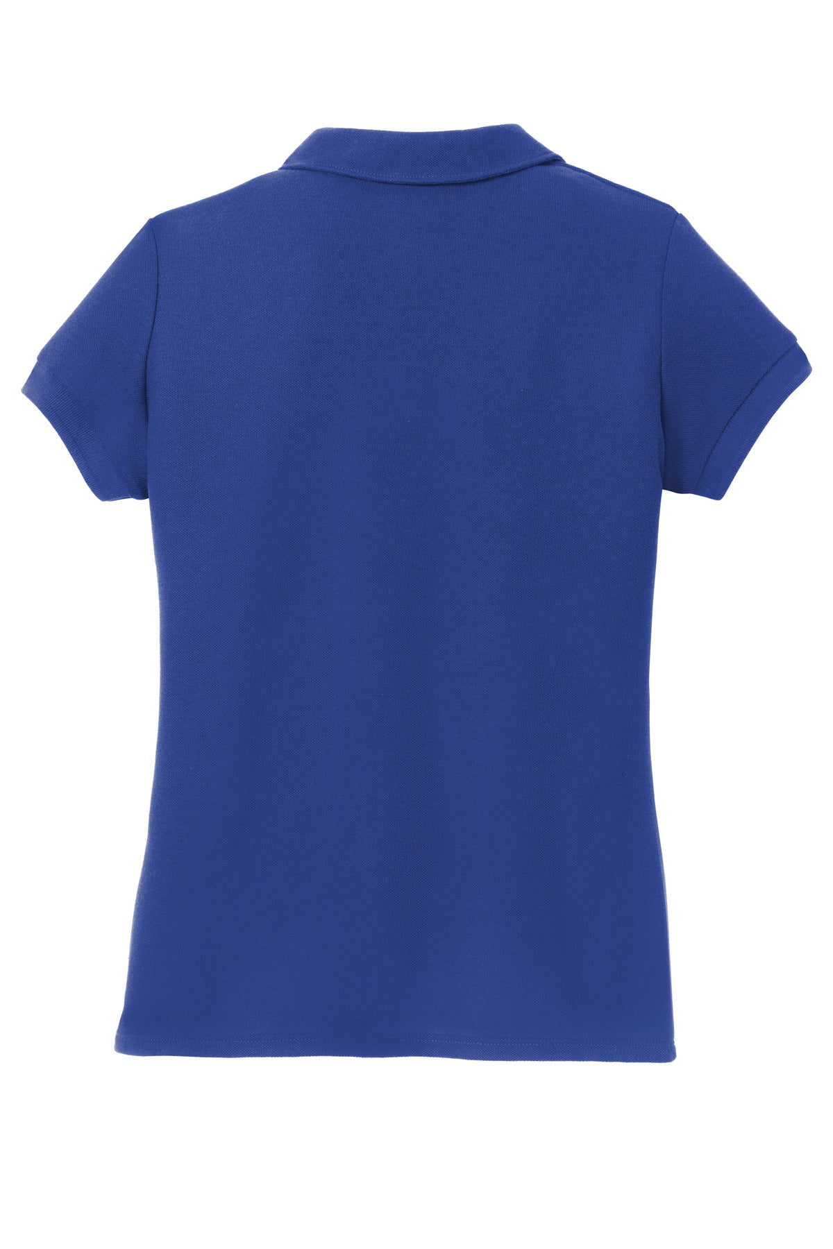 Rear View of Royal Port Authority Girls Silk Touch Peter Pan Collar Polo. YG503