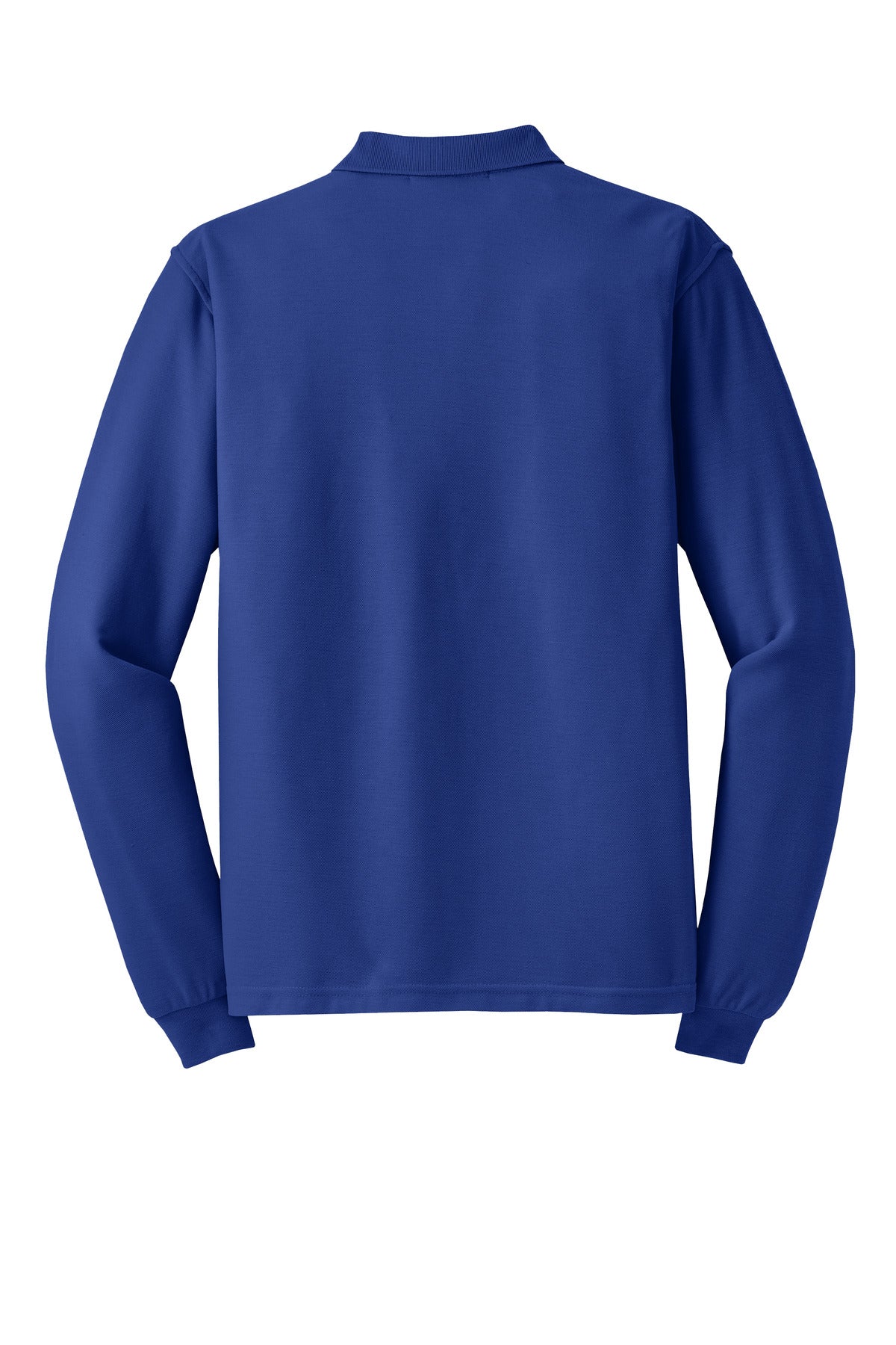 Rear View of Royal Port Authority Tall Silk Touch Long Sleeve Polo. TLK500LS