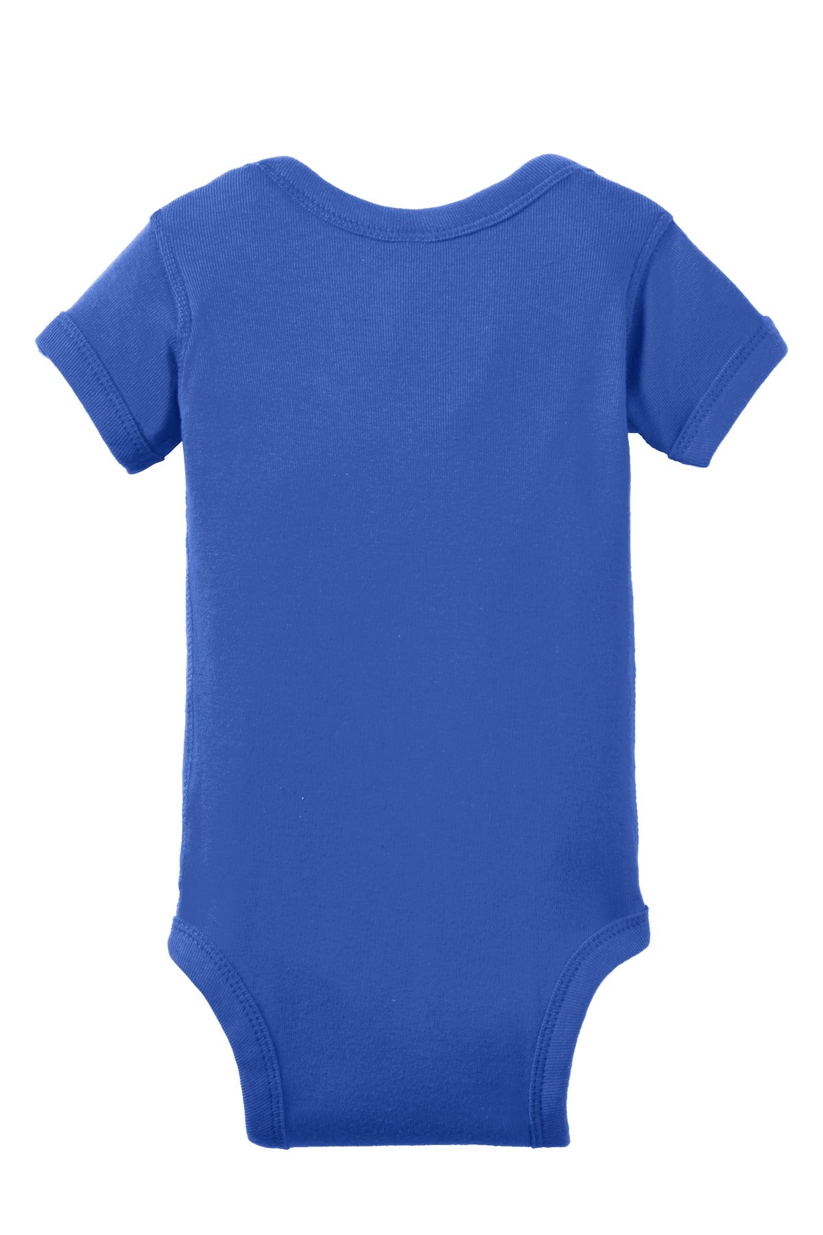 Rear View of Royal Rabbit Skins Infant Short Sleeve Baby Rib Bodysuit. RS4400