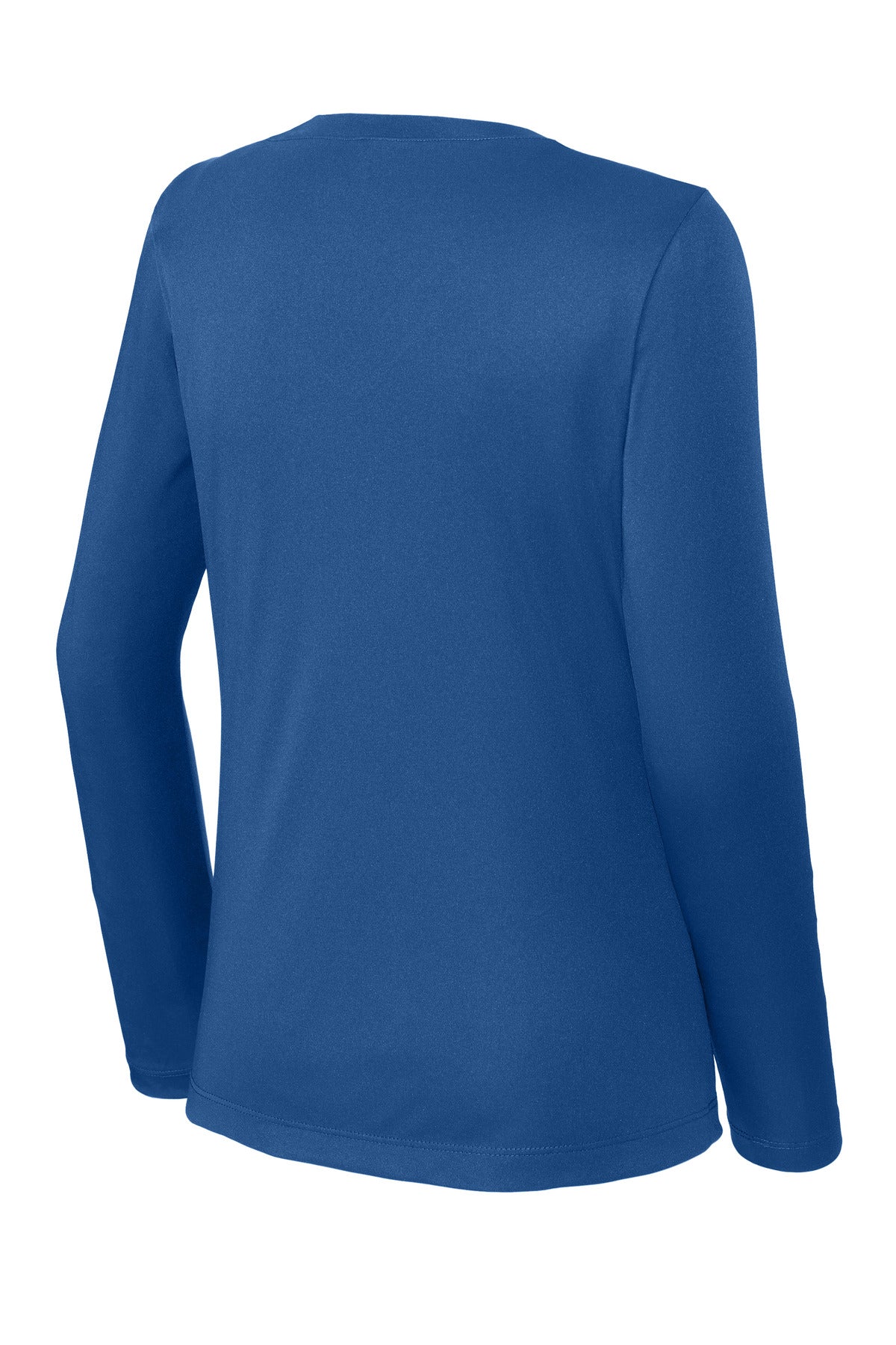Rear View of Royal Sport-Tek Women's Long Sleeve PosiCharge Competitor V-Neck Tee. LST353LS