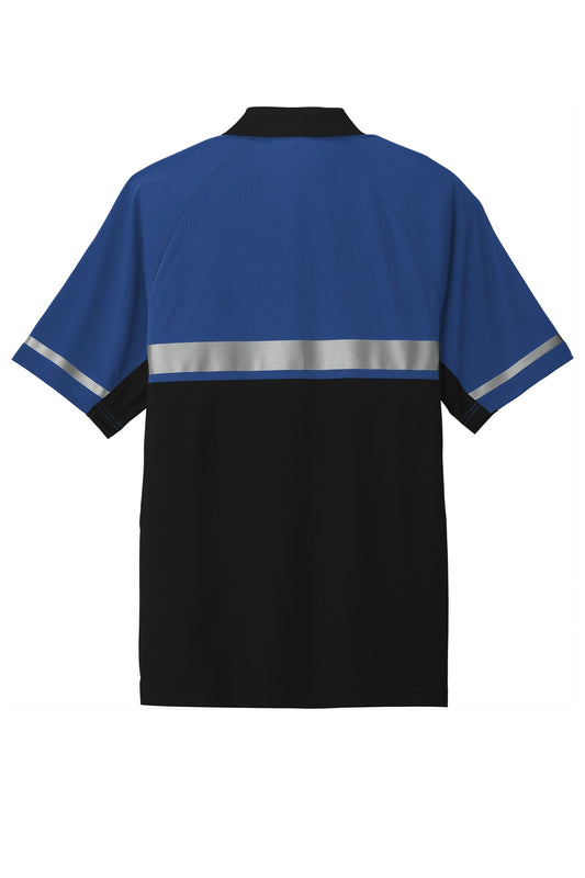 Rear View of Royal/Black CornerStone Select Lightweight Snag-Proof Enhanced Visibility Polo CS423