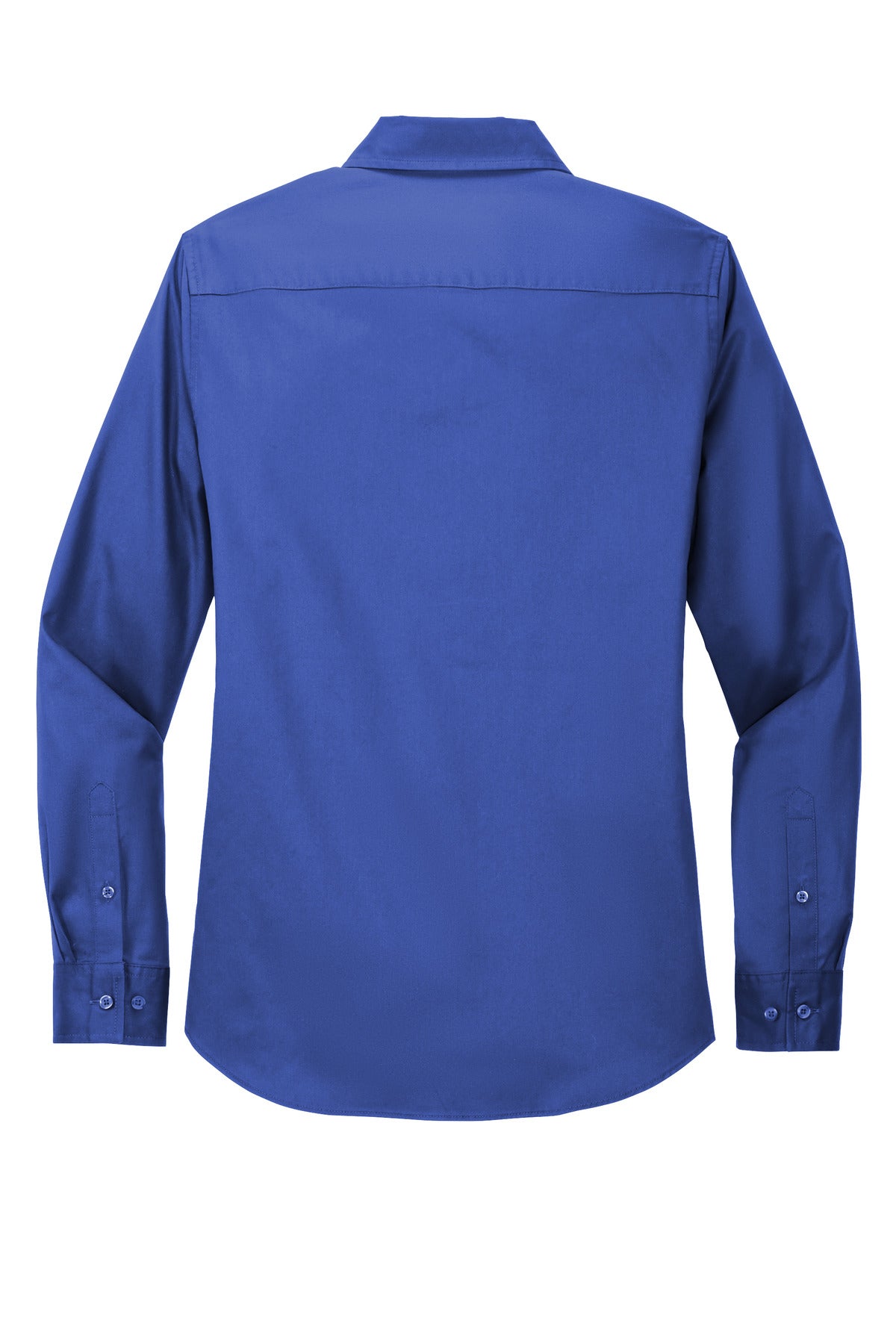 Rear View of Royal/Cl Navy Port Authority Women's Long Sleeve Easy Care Shirt. L608