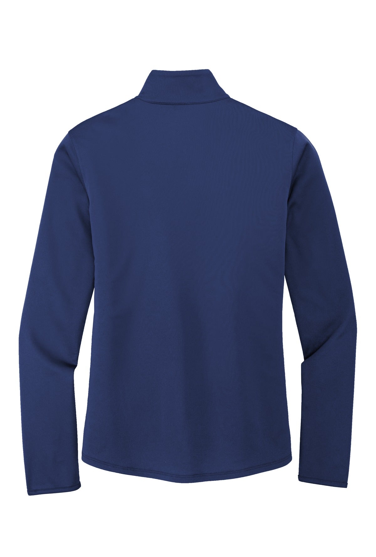 Rear View of Royal/Steel Gy Port Authority Women's Silk Touch Performance 1/4-Zip LK584