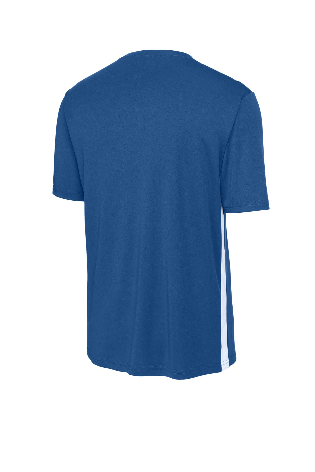 Rear View of Royal/Wht Sport-Tek Competitor United V-Neck ST101