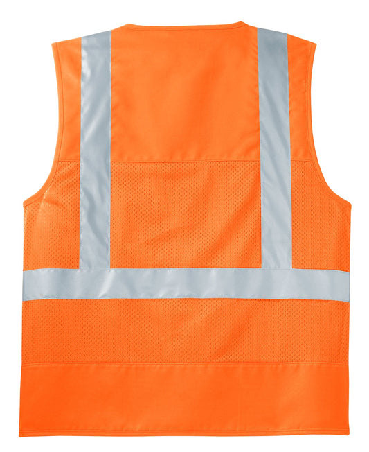 Rear View of Safety Orange CornerStone - ANSI 107 Class 2 Mesh Back Safety Vest. CSV405