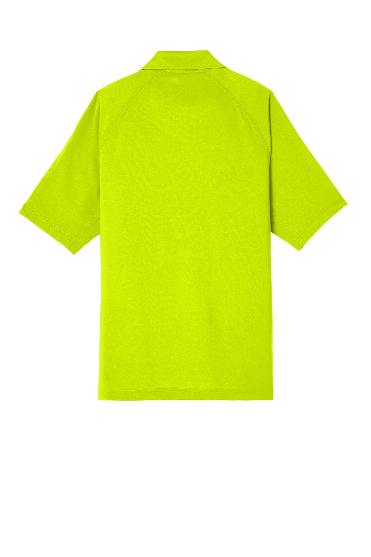 Rear View of Safety Yellow CornerStone Select Lightweight Snag-Proof Tactical Polo. CS420