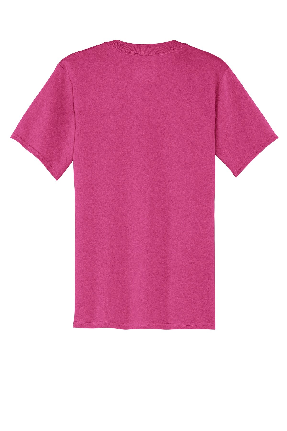 Rear View of Sangria Port & Company Core Cotton Pocket Tee. PC54P