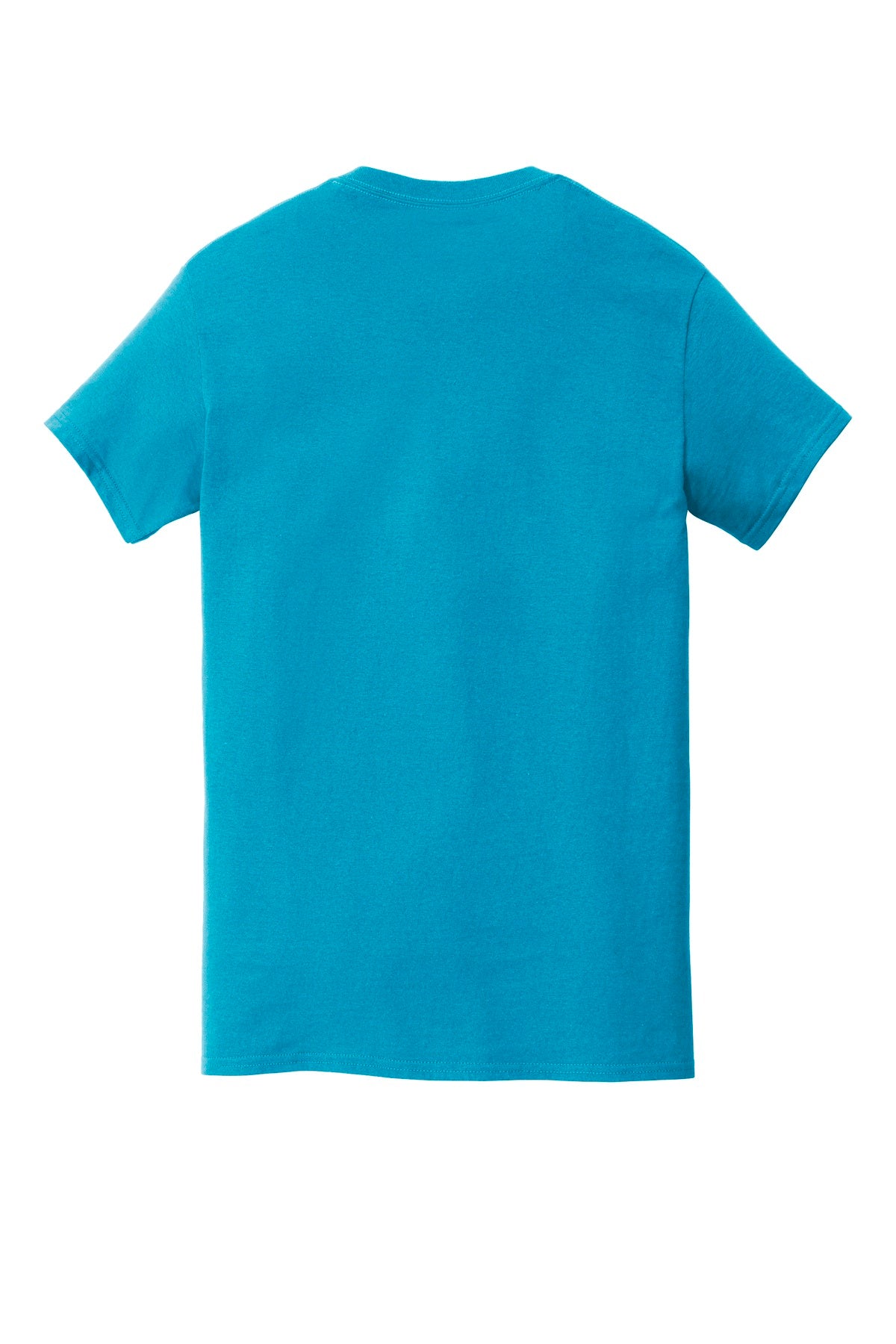 Rear View of Sapphire Gildan Heavy Cotton 100% Cotton Pocket T-Shirt. 5300