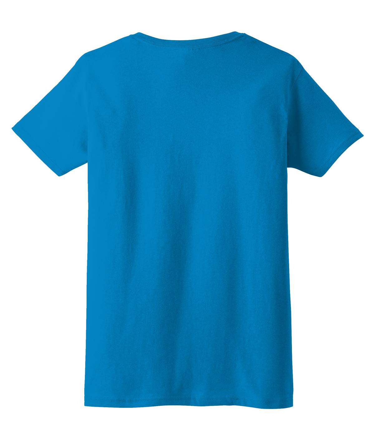 Rear View of Sapphire Gildan Women's Ultra Cotton 100% US Cotton T-Shirt. 2000L