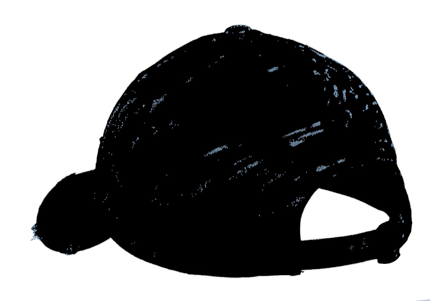 Rear View of Scotland Blue District Distressed Cap. DT600