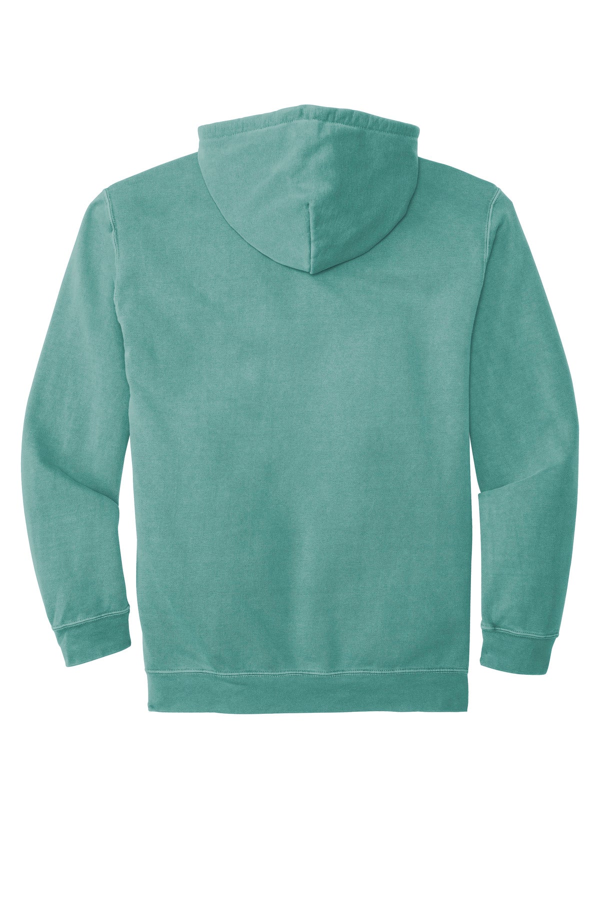 Rear View of Seafoam COMFORT COLORS Ring Spun Hooded Sweatshirt. 1567