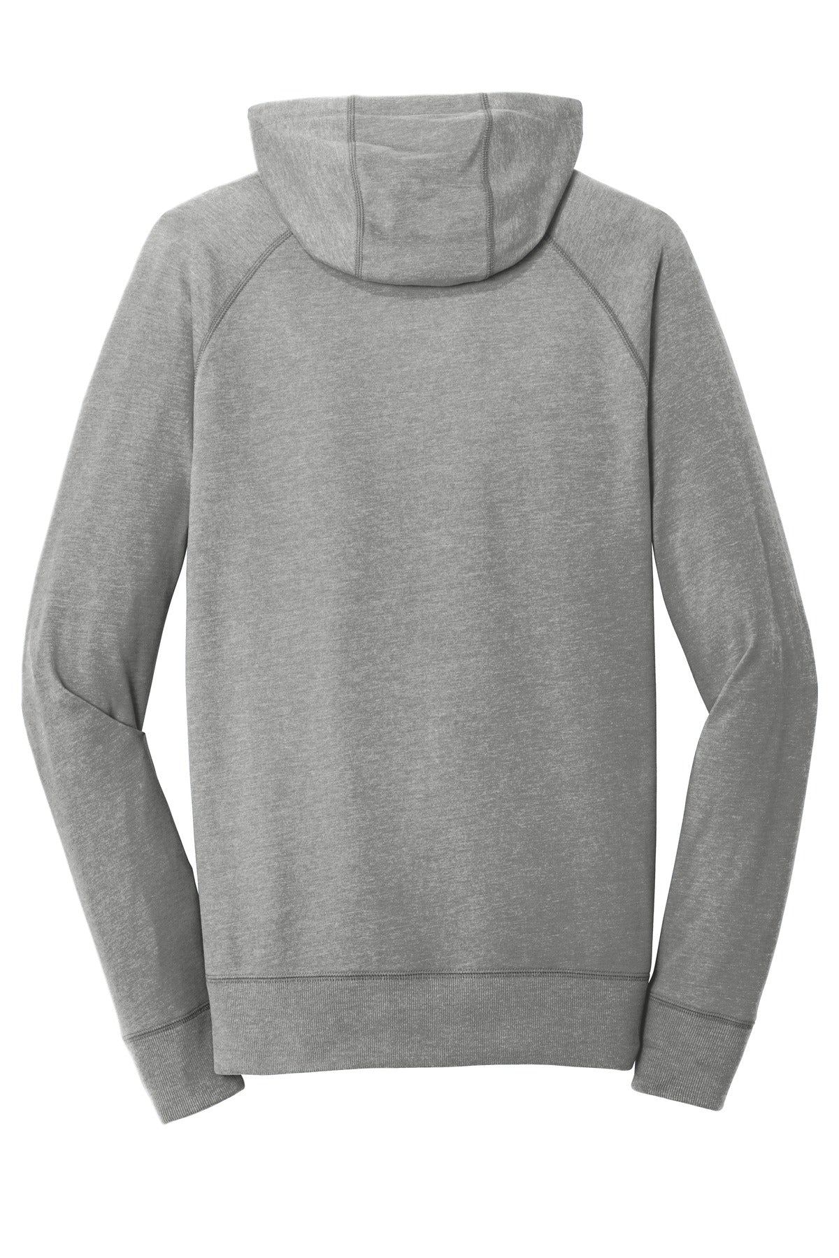 Rear View of Shadow Grey He New Era Sueded Cotton Blend Full-Zip Hoodie. NEA122