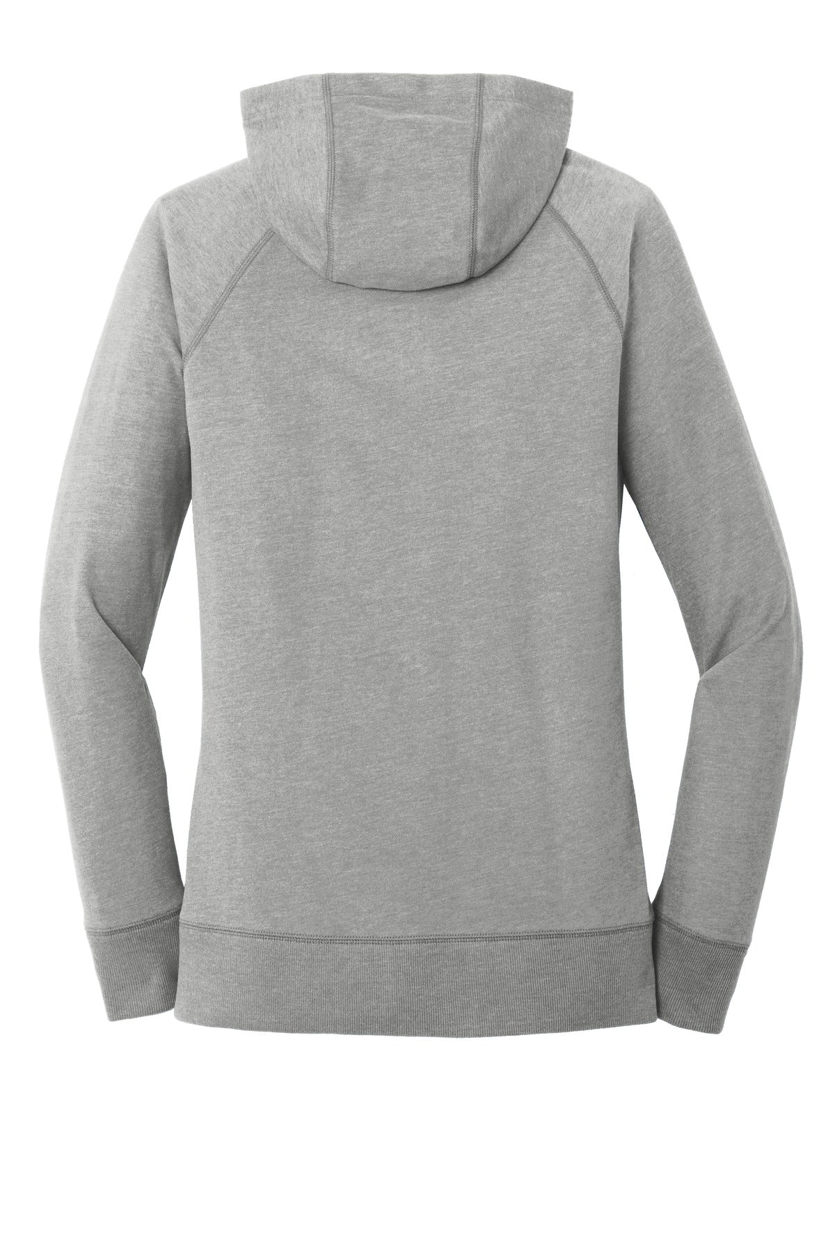 Rear View of Shadow Grey He New Era Women's Sueded Cotton Blend Full-Zip Hoodie. LNEA122