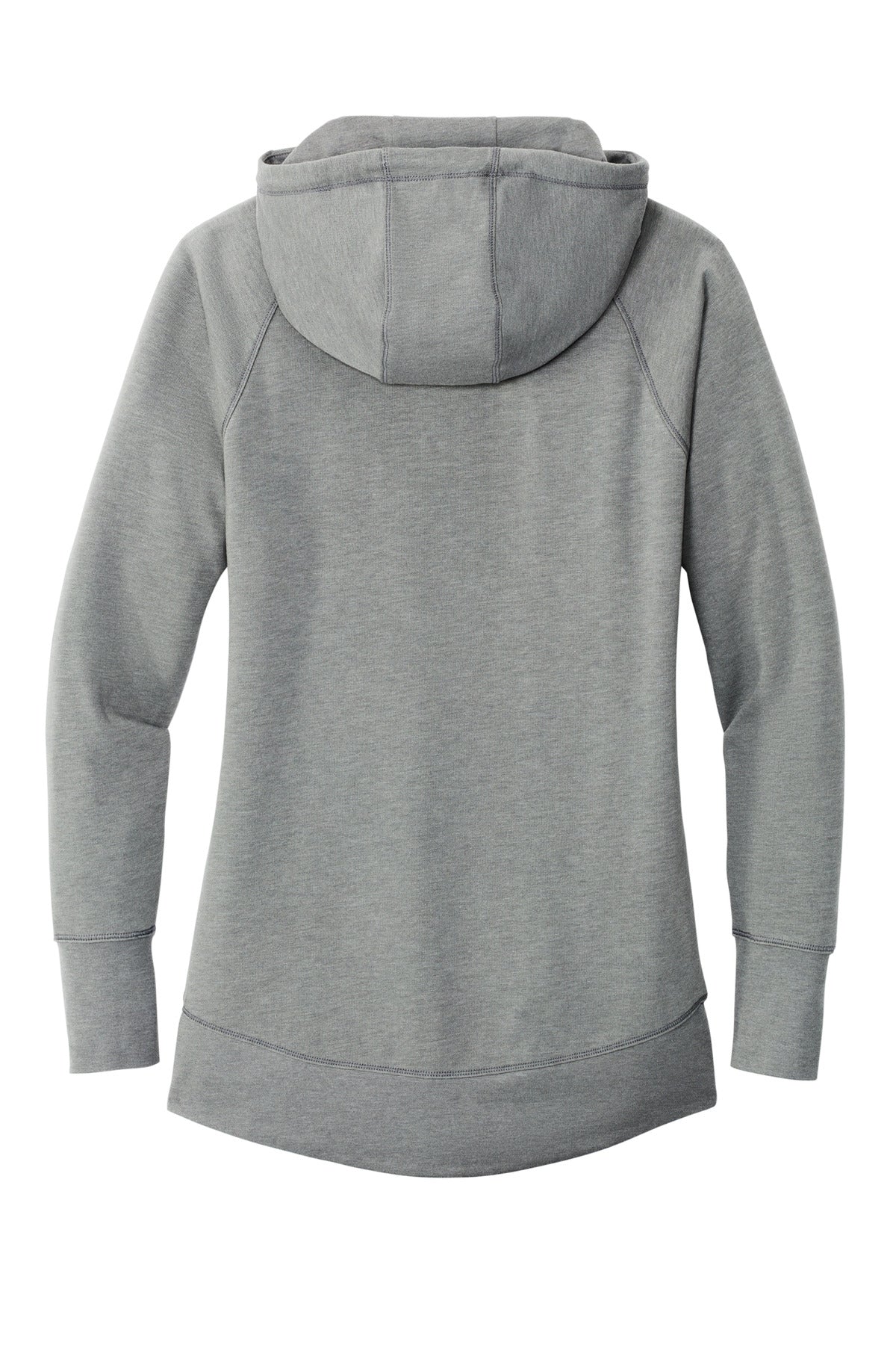 Rear View of Shadow Grey He New Era Women's Tri-Blend Fleece Pullover Hoodie. LNEA510