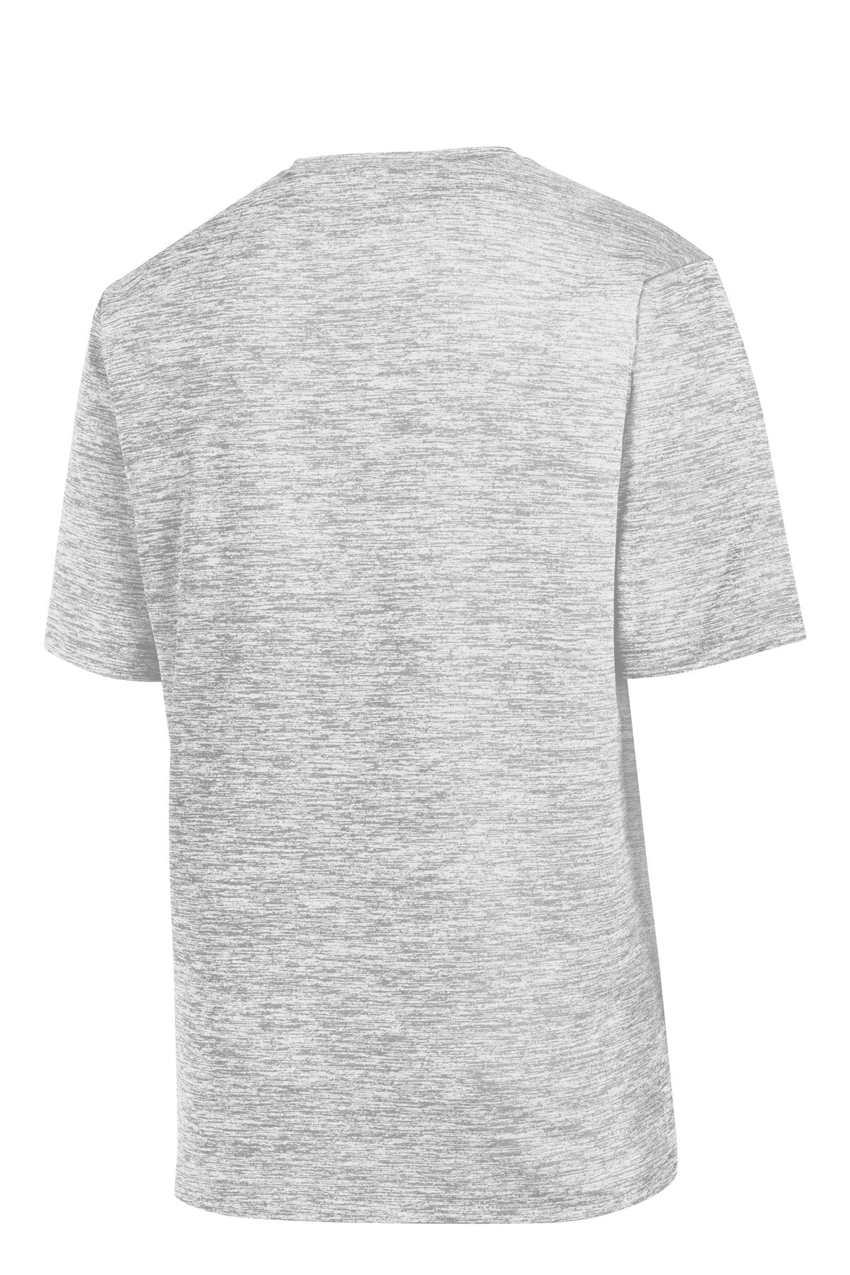 Rear View of Silver Electrc Sport-Tek PosiCharge Electric Heather Tee. ST390
